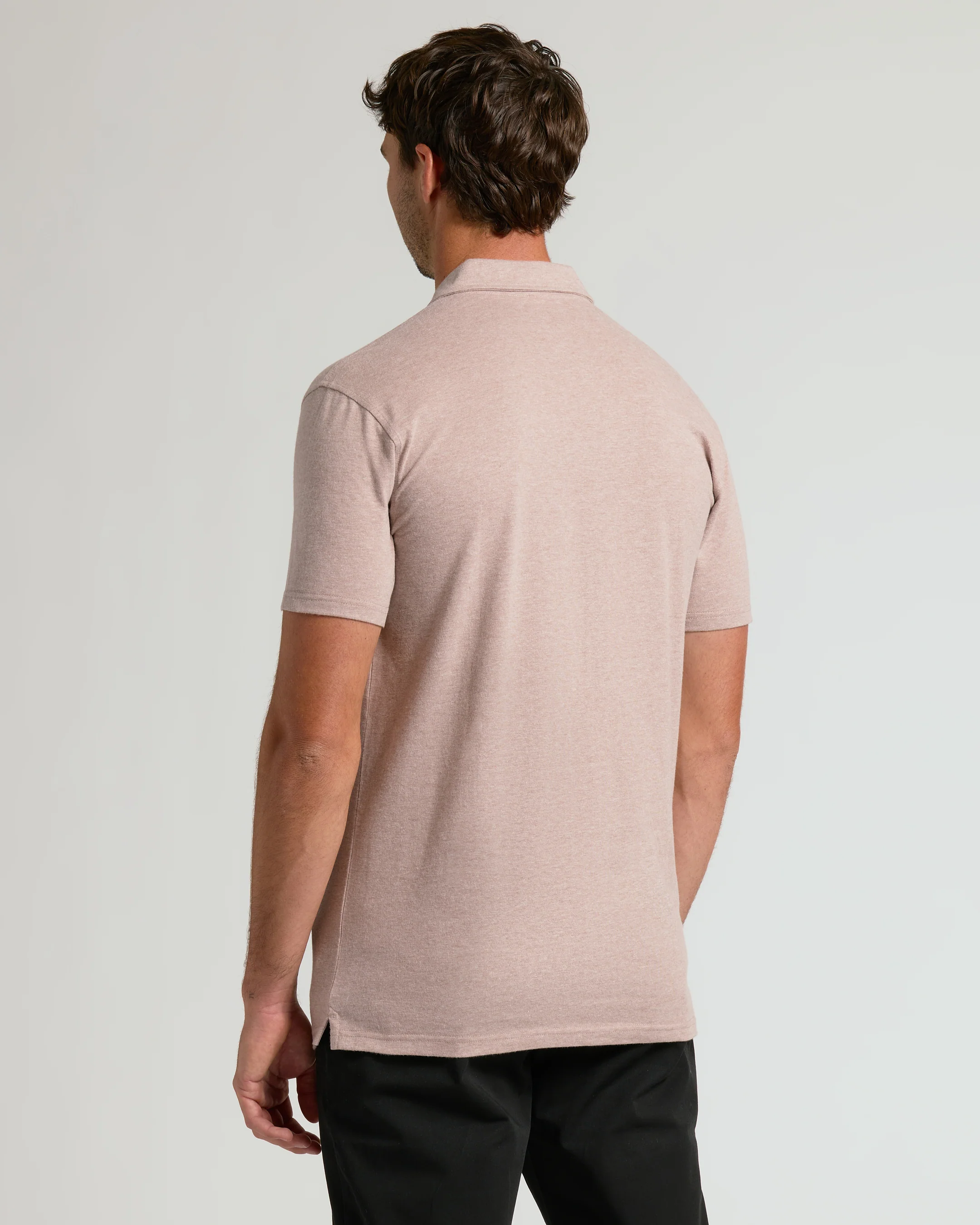 Light Heather Slate Mauve Short Sleeve Tall Polo - Image 3