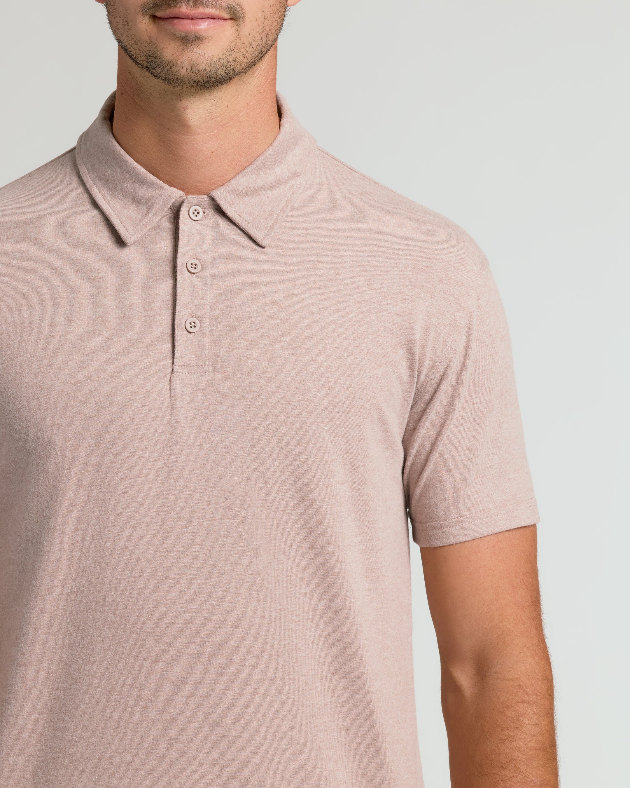 Light Heather Slate Mauve Short Sleeve Tall Polo - Image 5