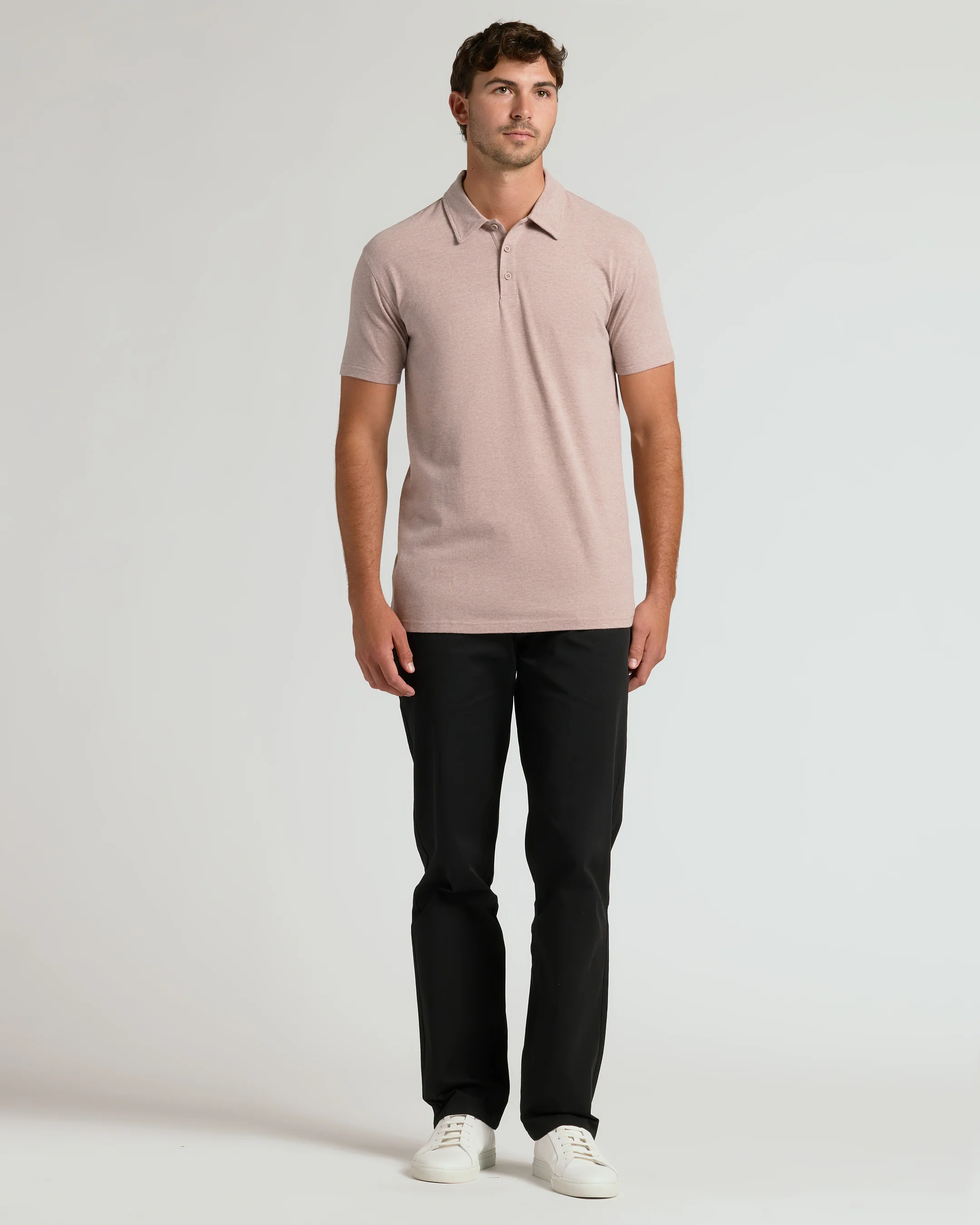 Light Heather Slate Mauve Short Sleeve Tall Polo - Image 7