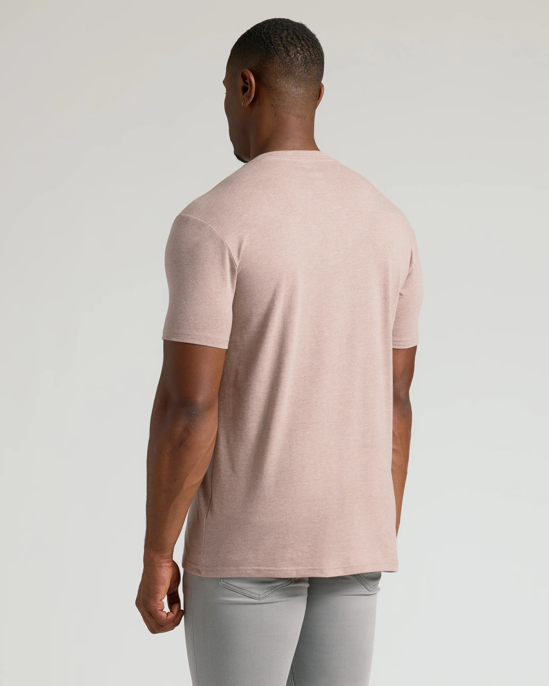 Light Heather Slate Mauve Tall Classic V-Neck - Image 3