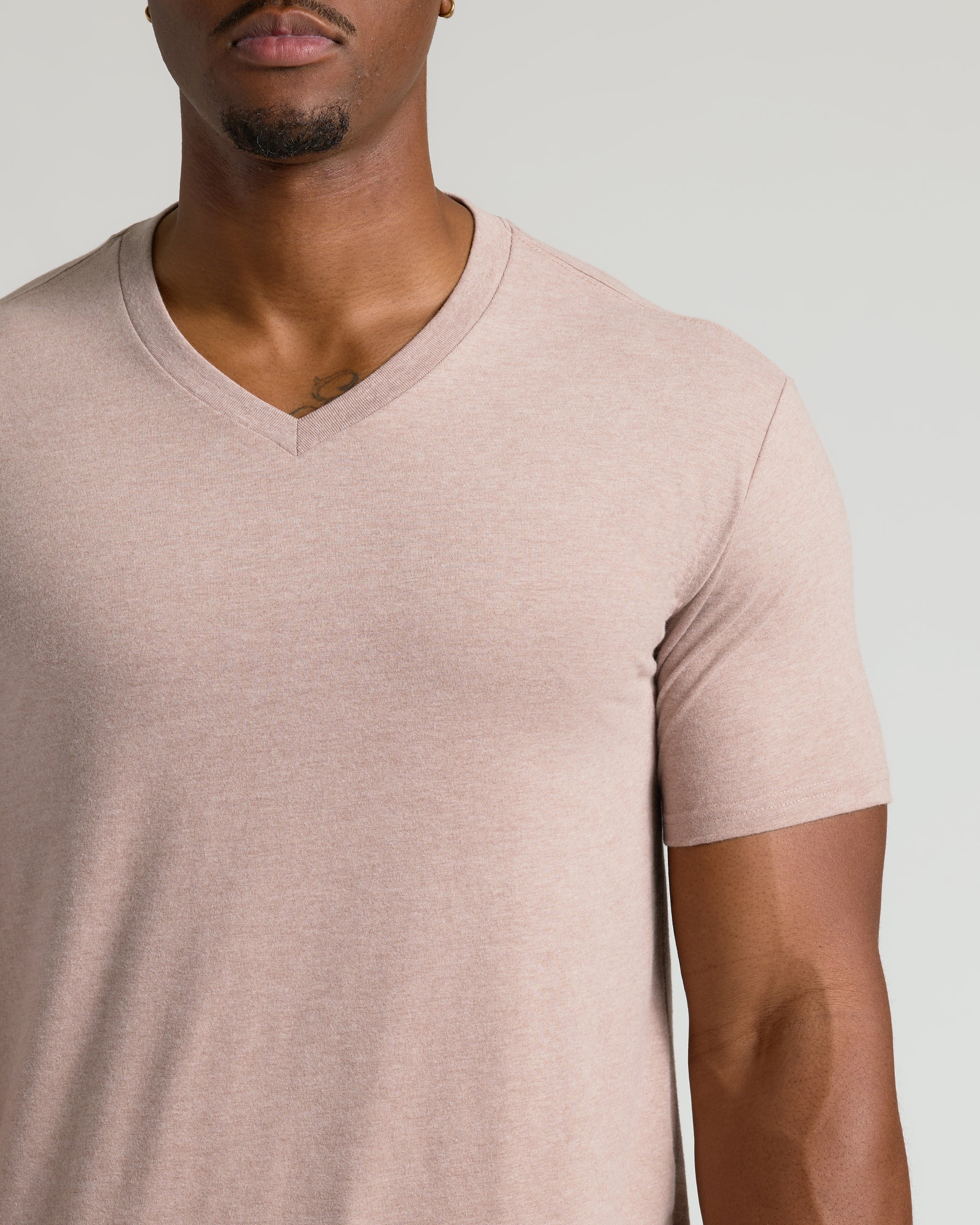 Light Heather Slate Mauve Tall Classic V-Neck - Image 5