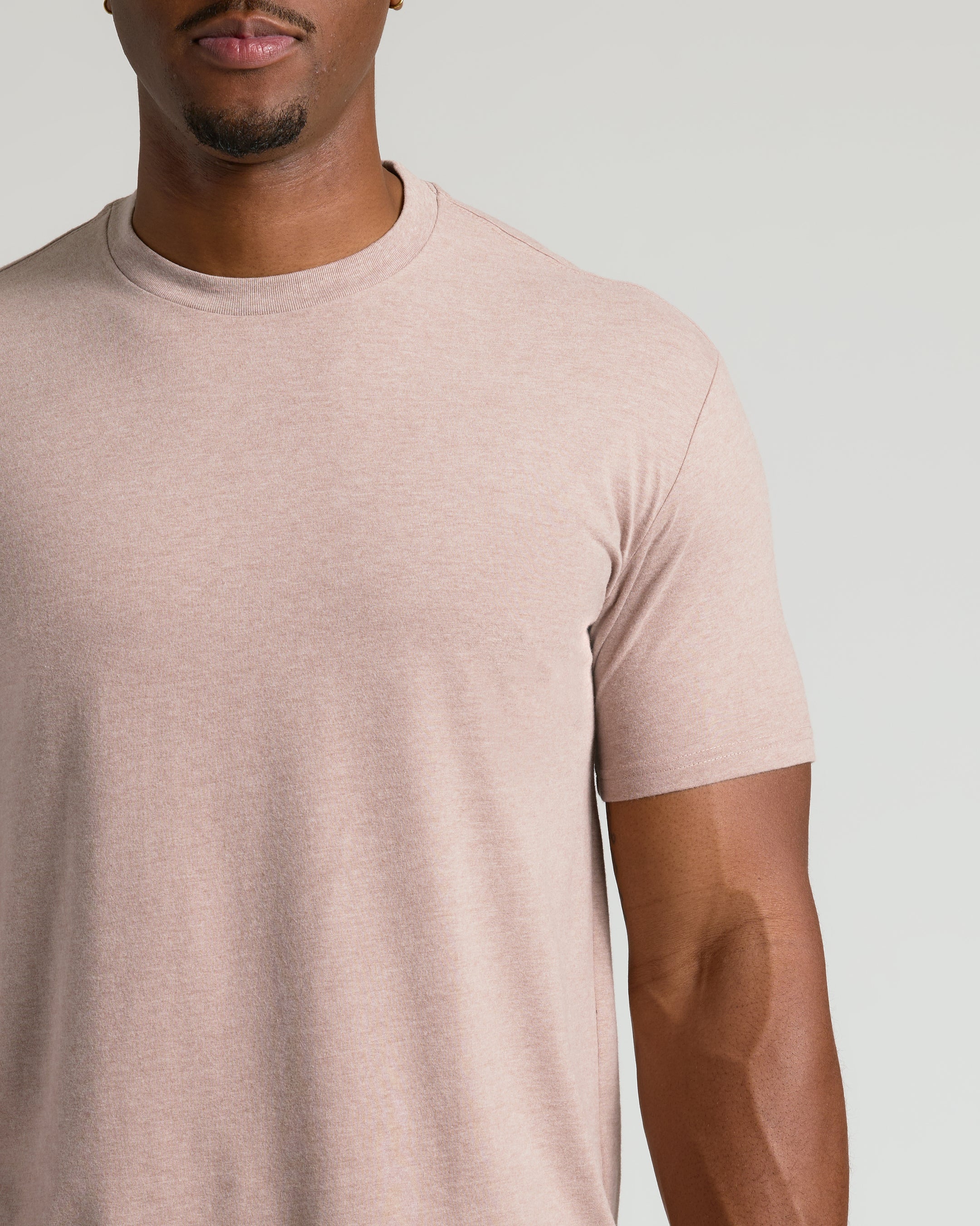 Light Heather Slate Mauve Tall Straight Hem Crew Neck T-Shirt - Image 4