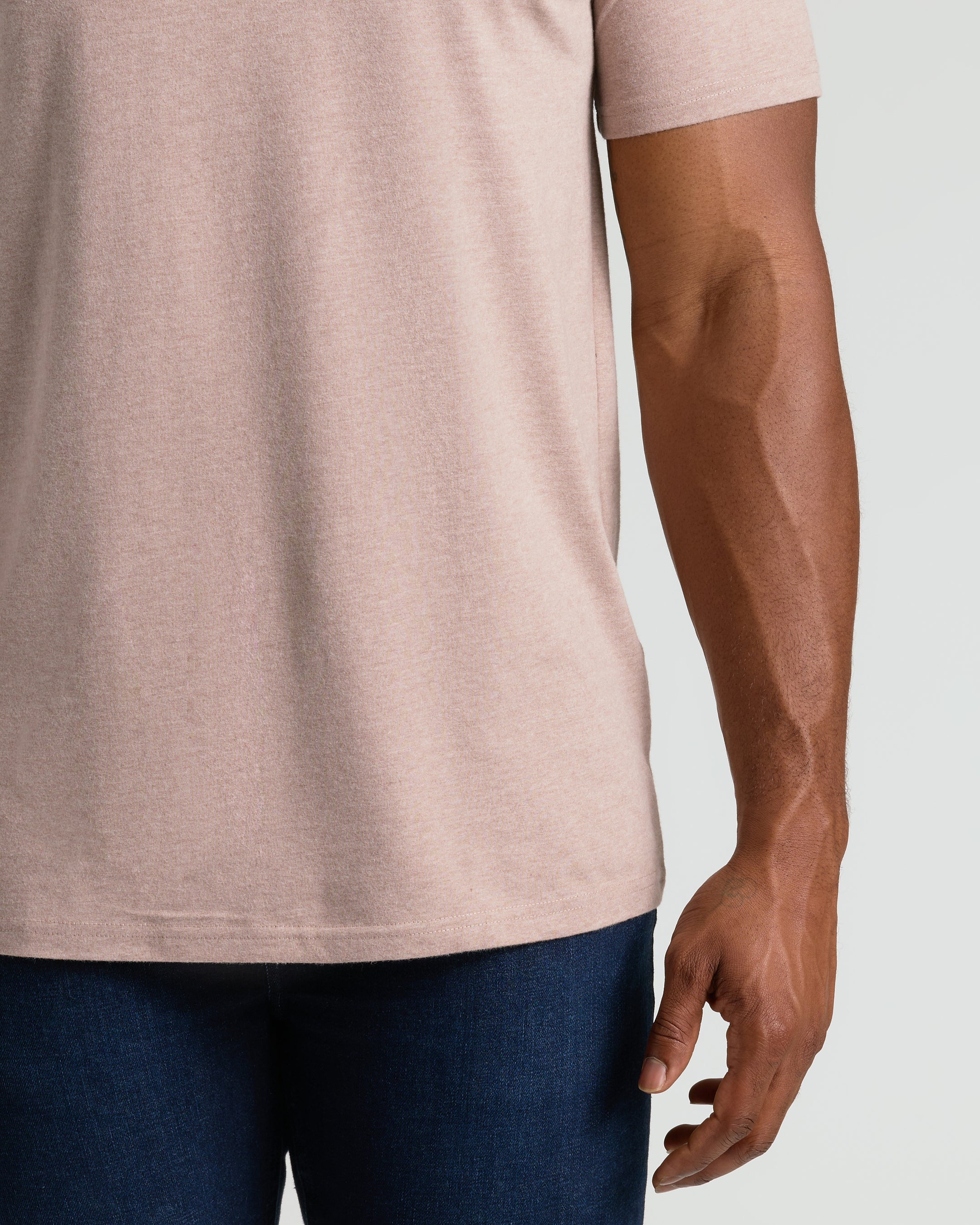 Light Heather Slate Mauve Tall Straight Hem Crew Neck T-Shirt - Image 5