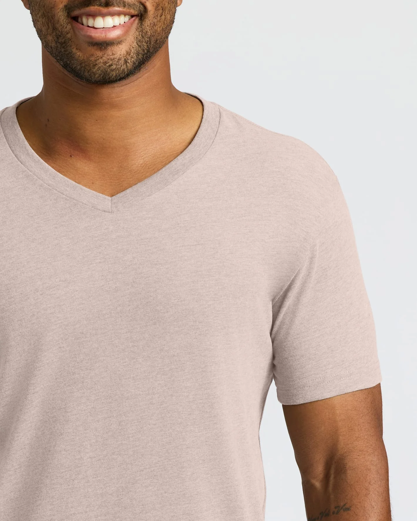 Light Heather Slate Mauve Classic V-Neck - Image 5