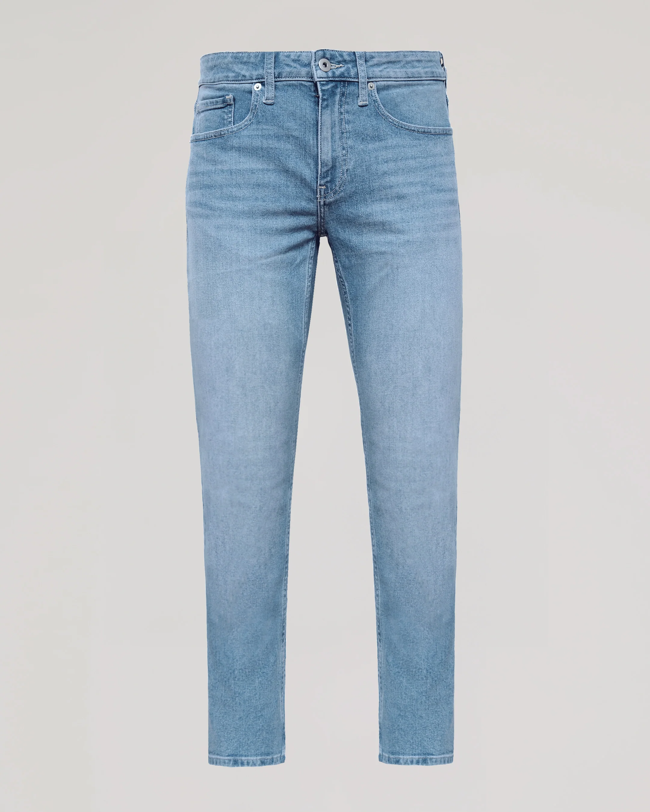 Light Indigo Wash Slim Authentic Denim Jeans - Image 2