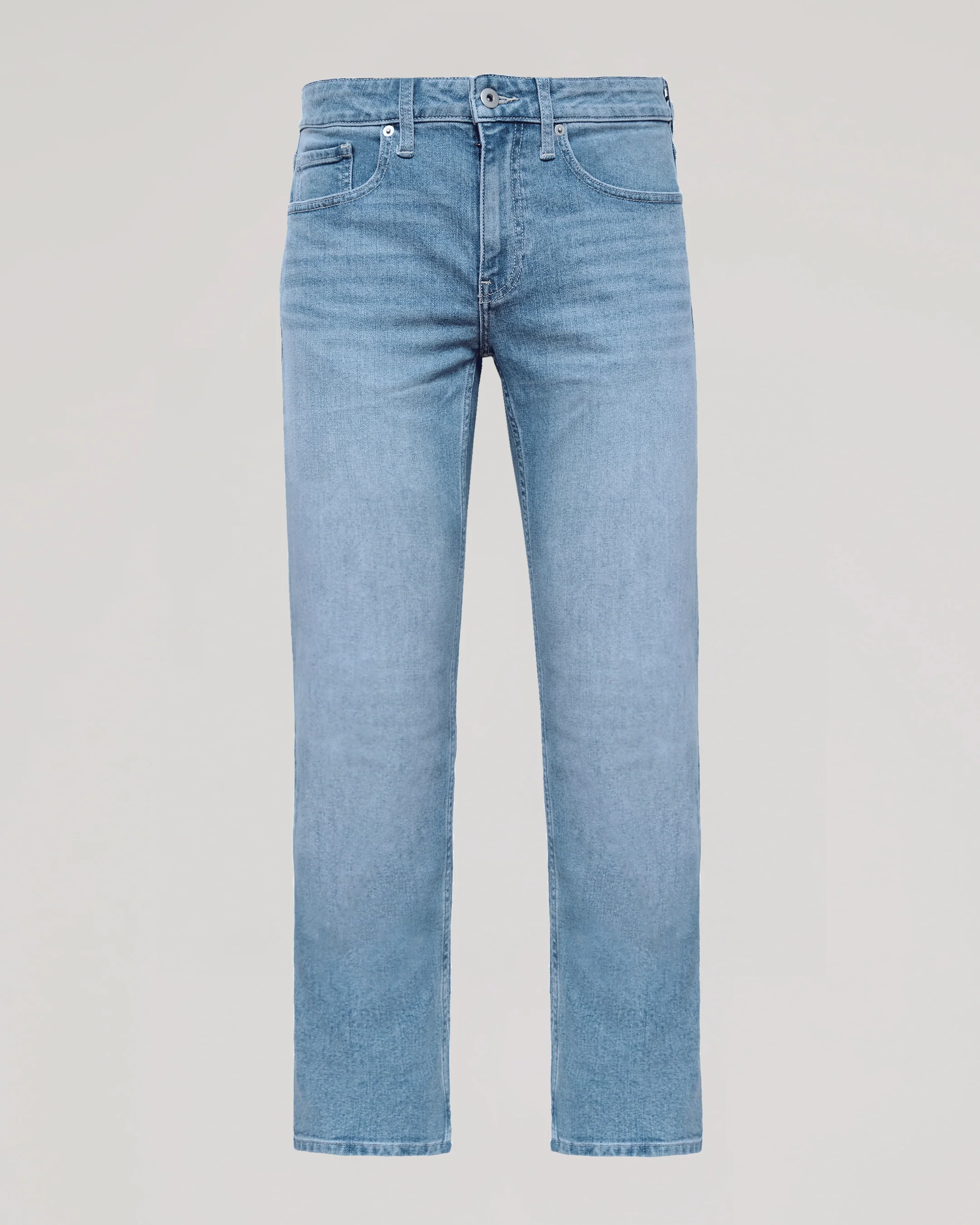Light Indigo Wash Straight Authentic Denim Jeans - Image 2