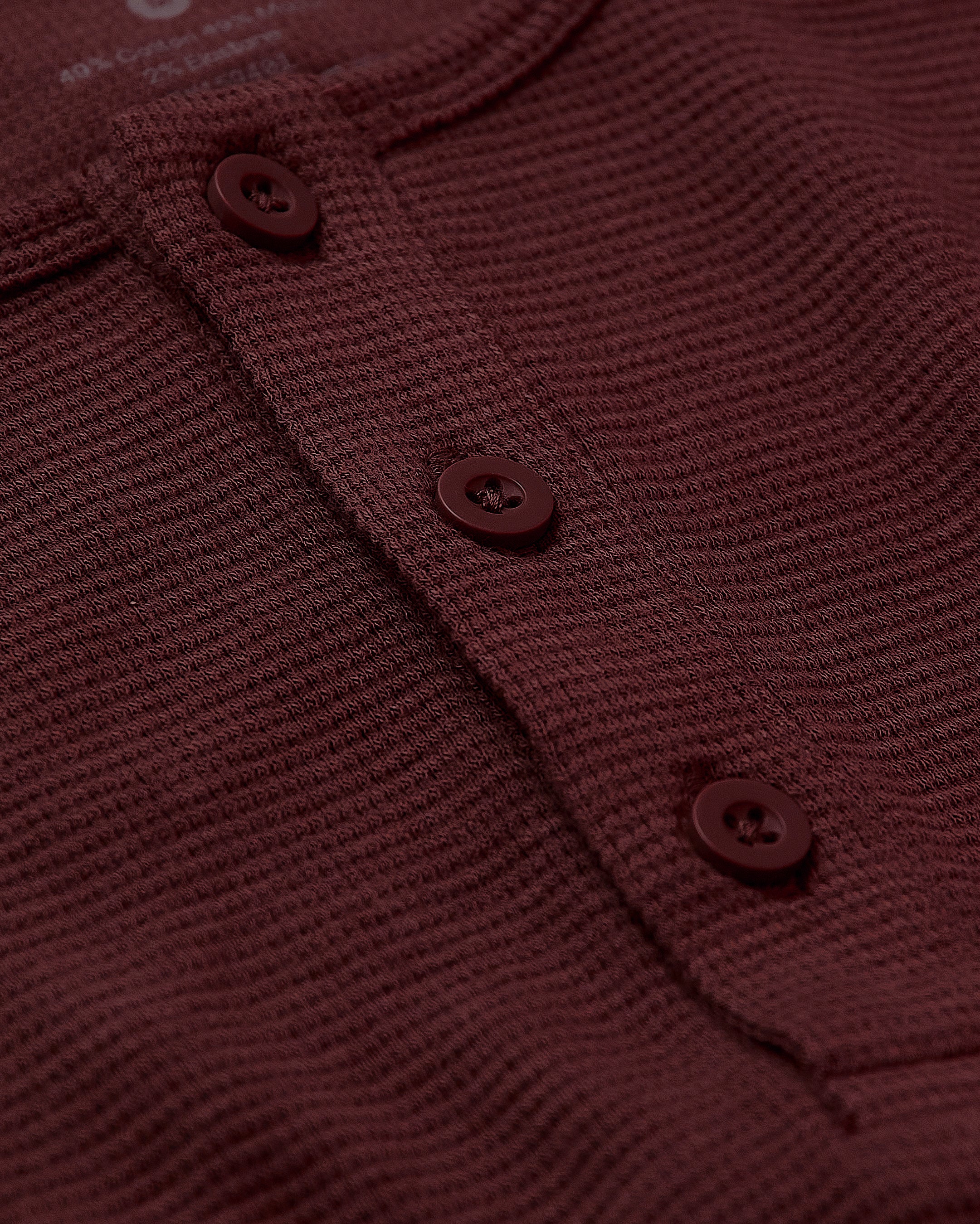 Mahogany Long Sleeve Waffle Henley - Image 7