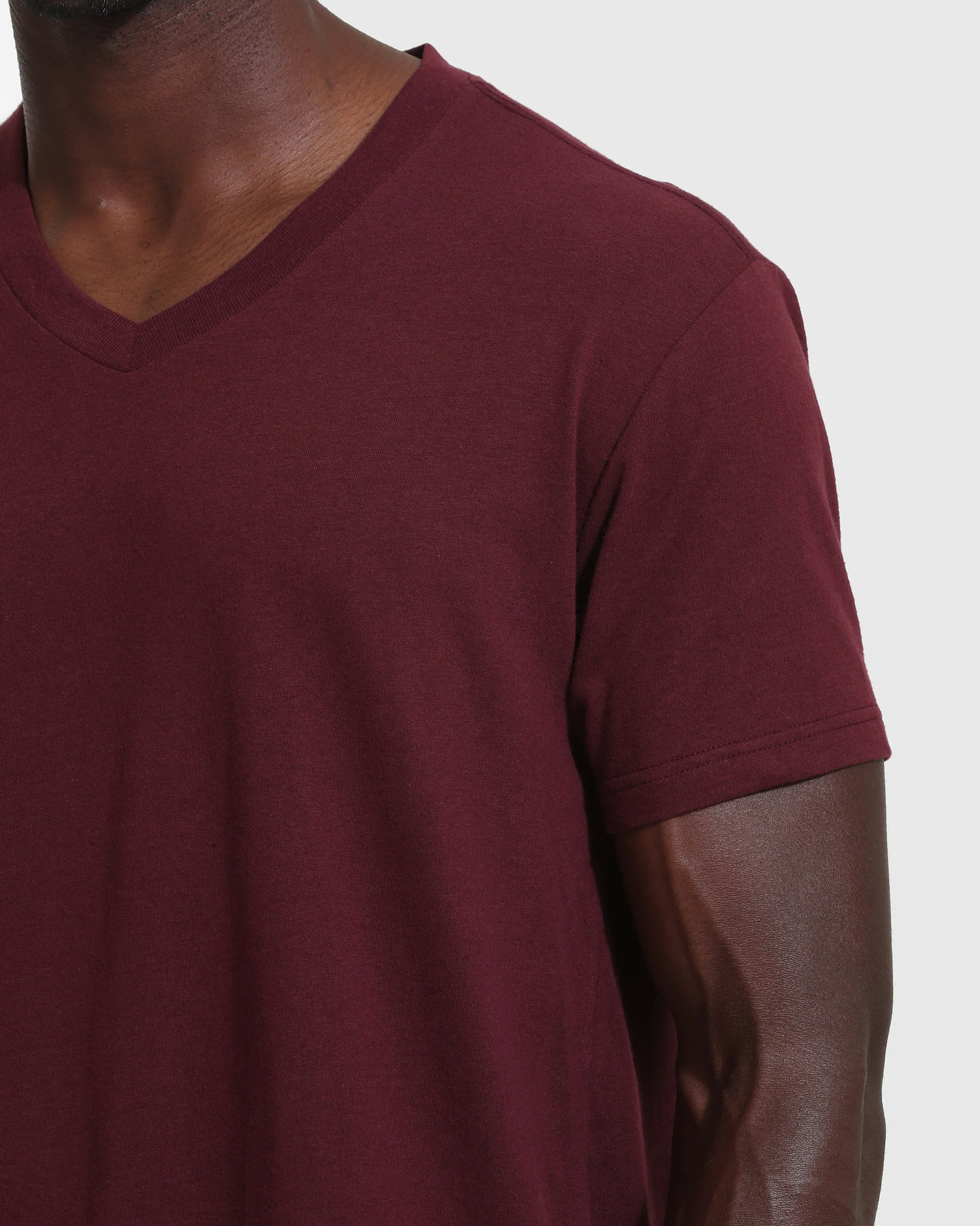 Mahogany V Neck T Shirt - Image 5