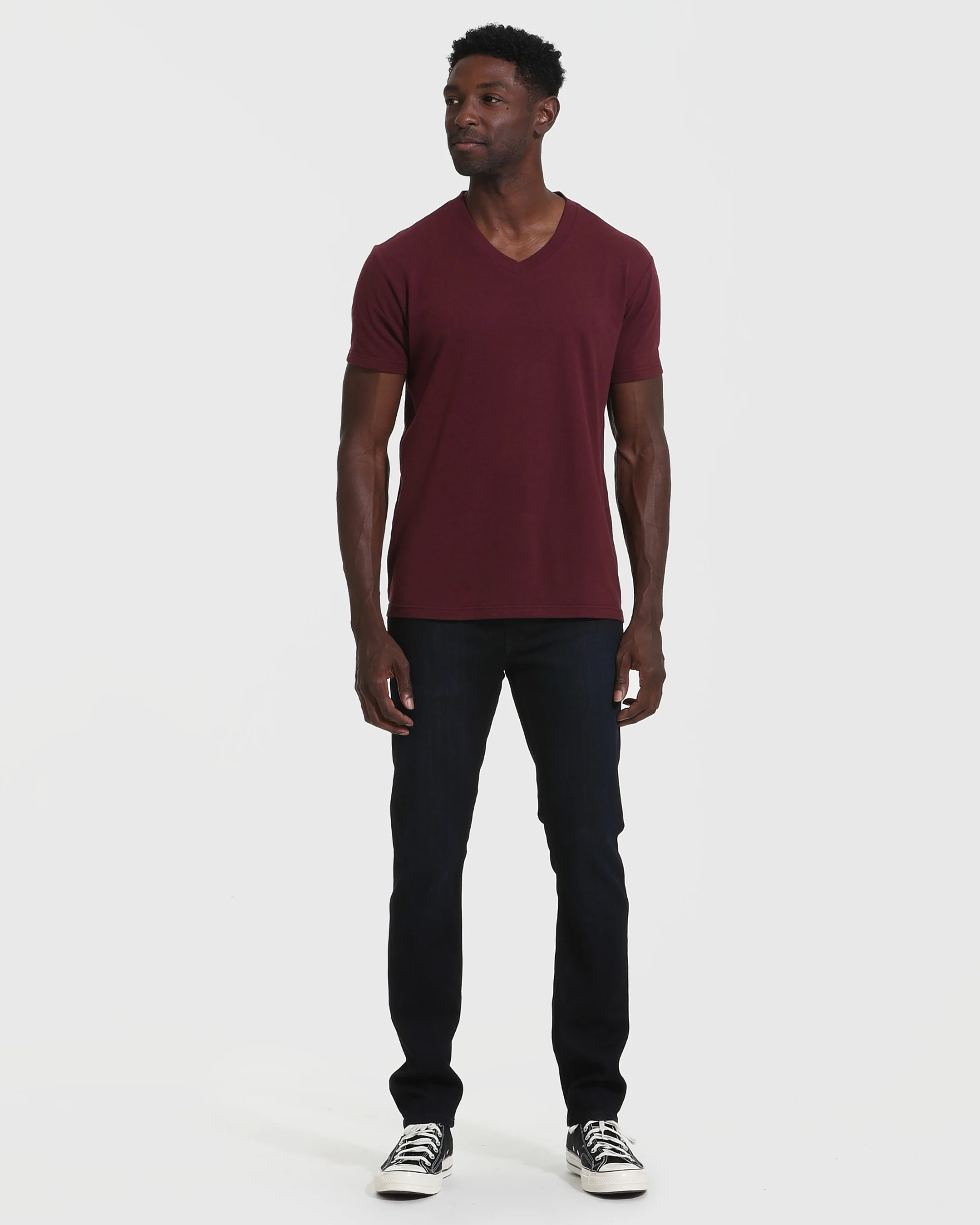 Mahogany V Neck T Shirt - Image 6