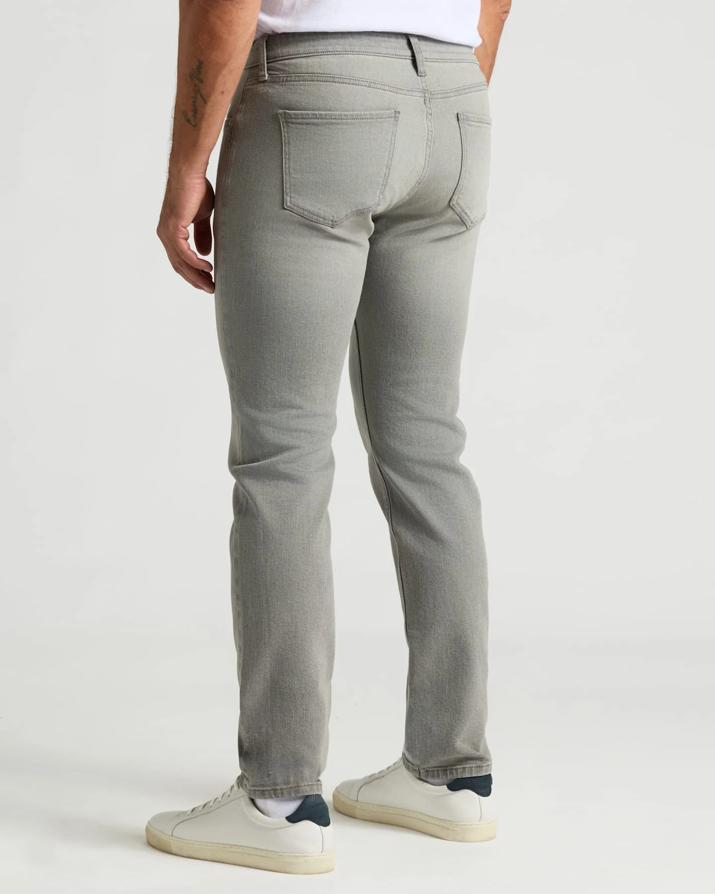 Medium Gray Wash Slim Authentic Denim Jeans - Image 4