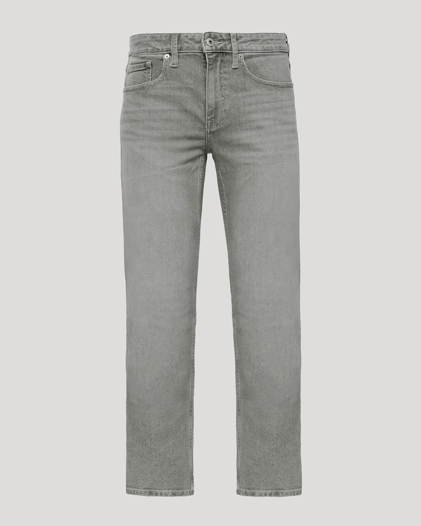 Medium Gray Wash Straight Authentic Denim Jeans - Image 2