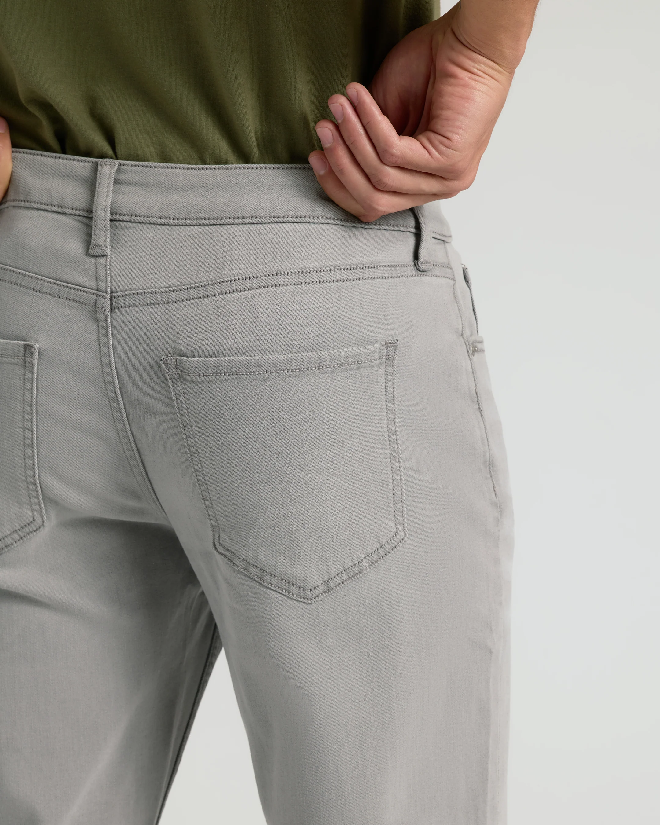 Medium Gray Wash Straight Comfort Stretch Jeans - Image 5