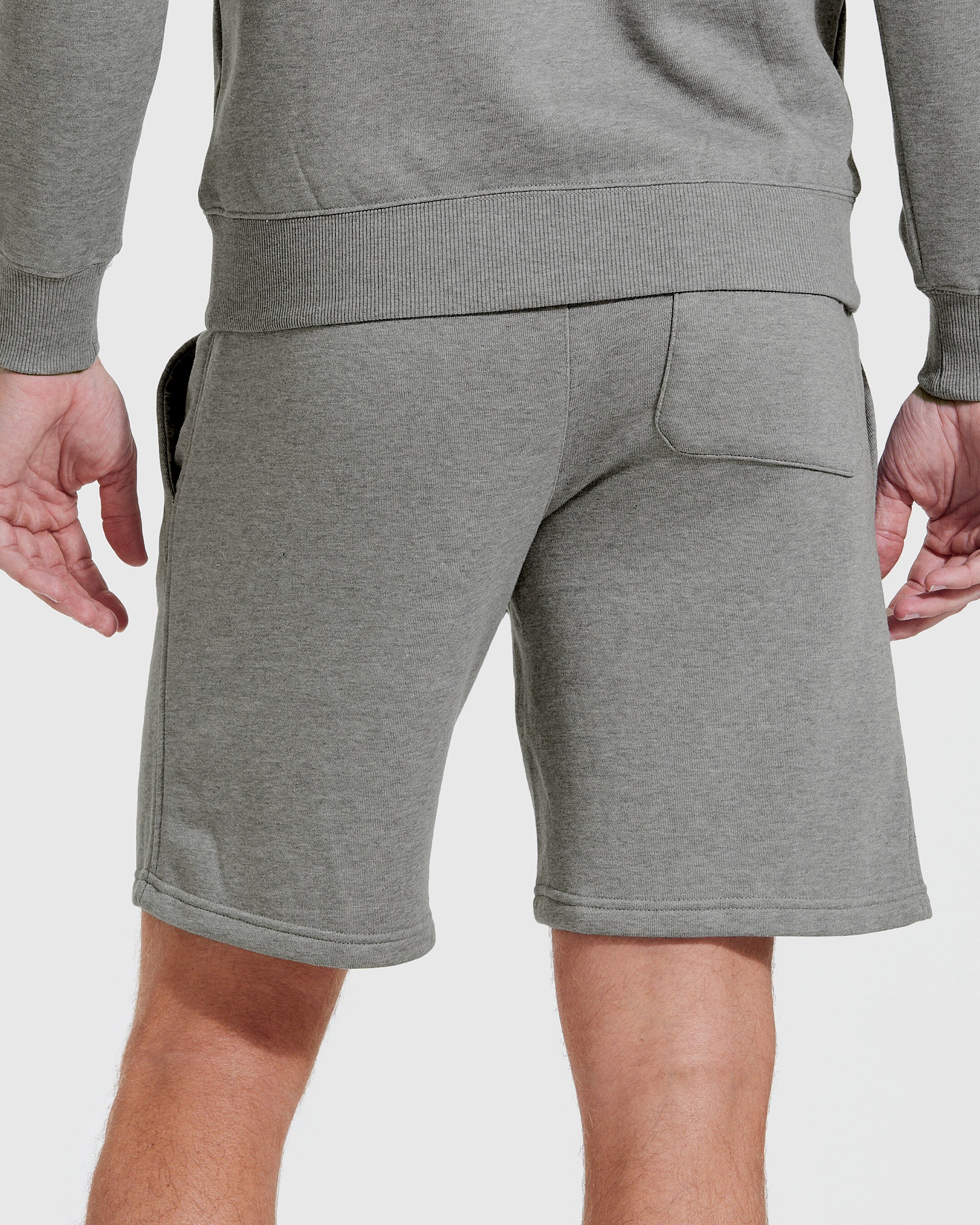 Medium Heather Gray Fleece French Terry Shorts - Image 3