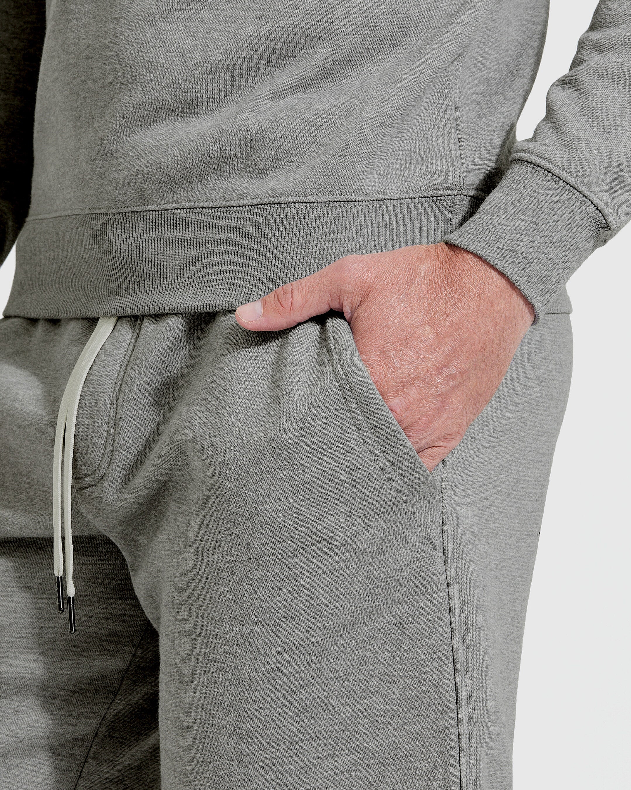 Medium Heather Gray Fleece French Terry Shorts - Image 6