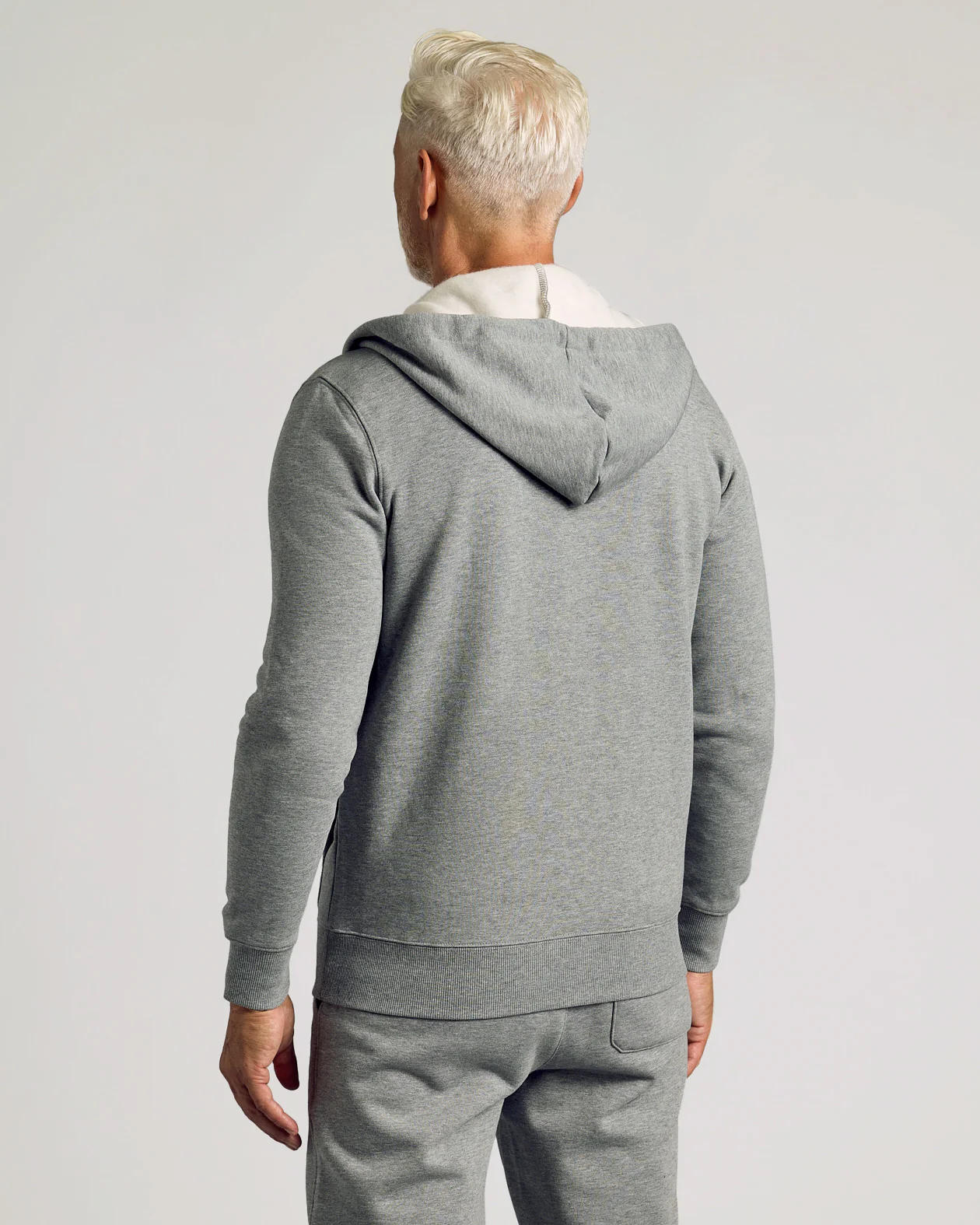 Dark Heather Gray Fleece French Terry Zip Hoodie - Image 3