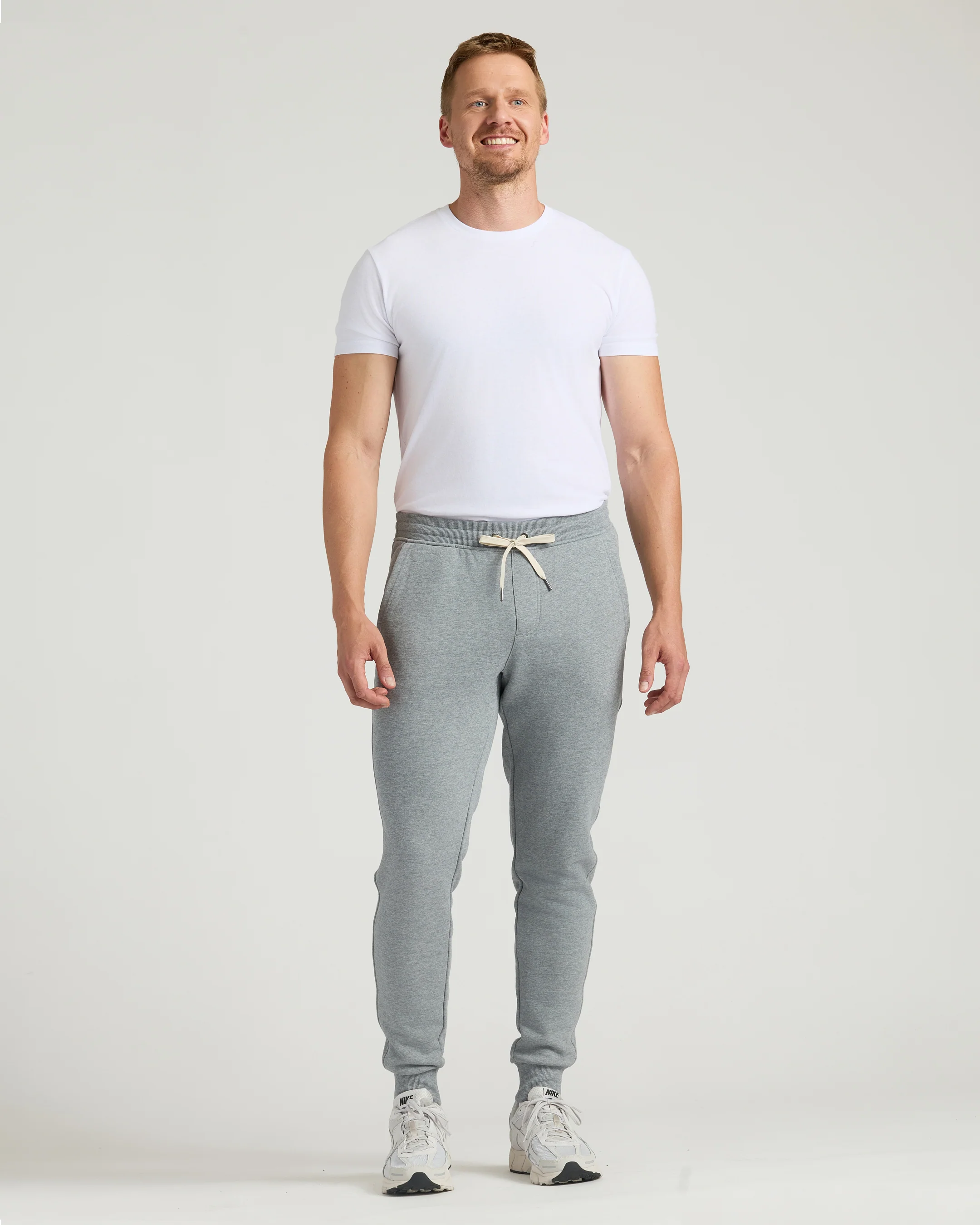 Medium Heather Gray Tall Fleece French Terry Joggers - Image 4