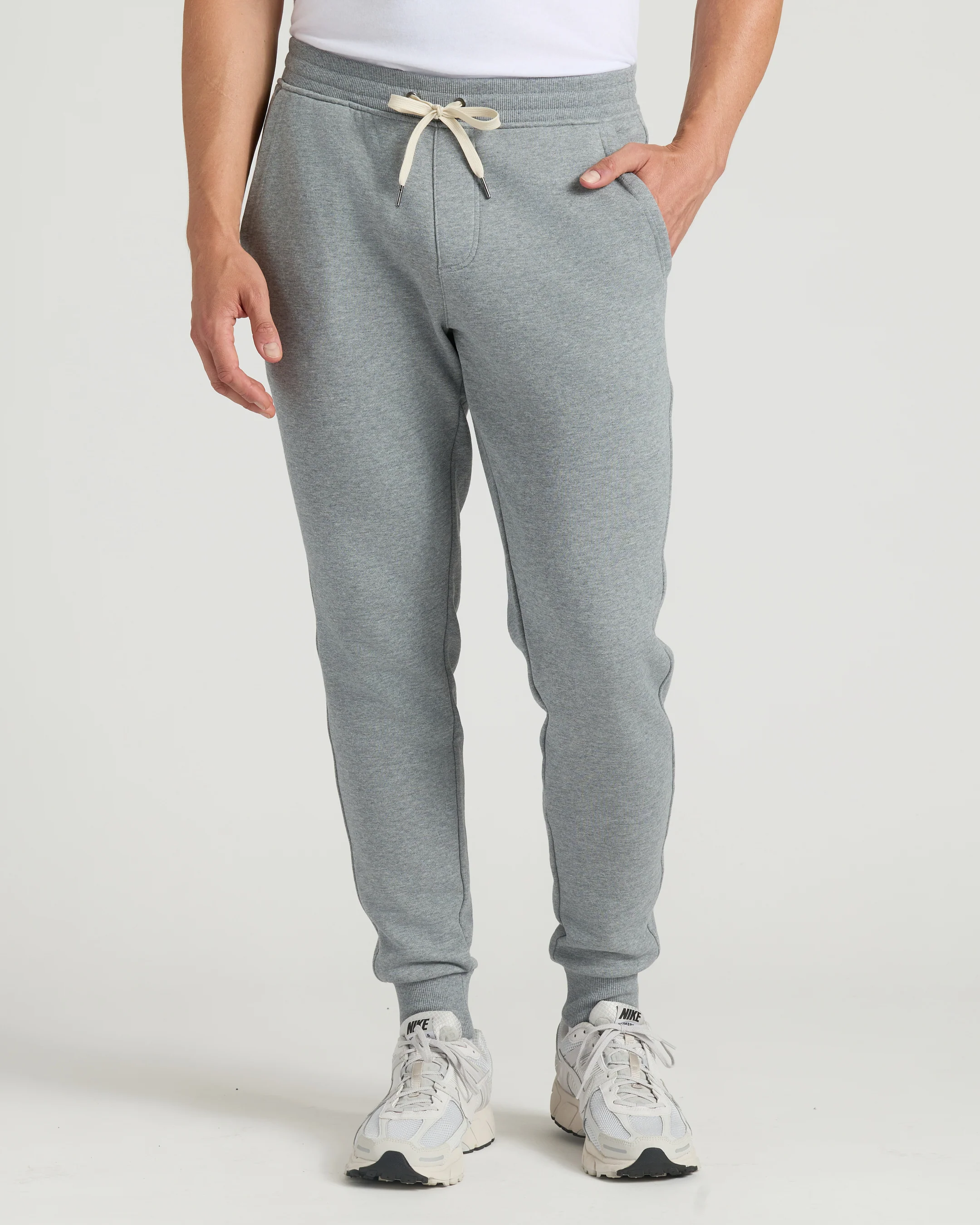 Medium Heather Gray Tall Fleece French Terry Joggers - Image 5