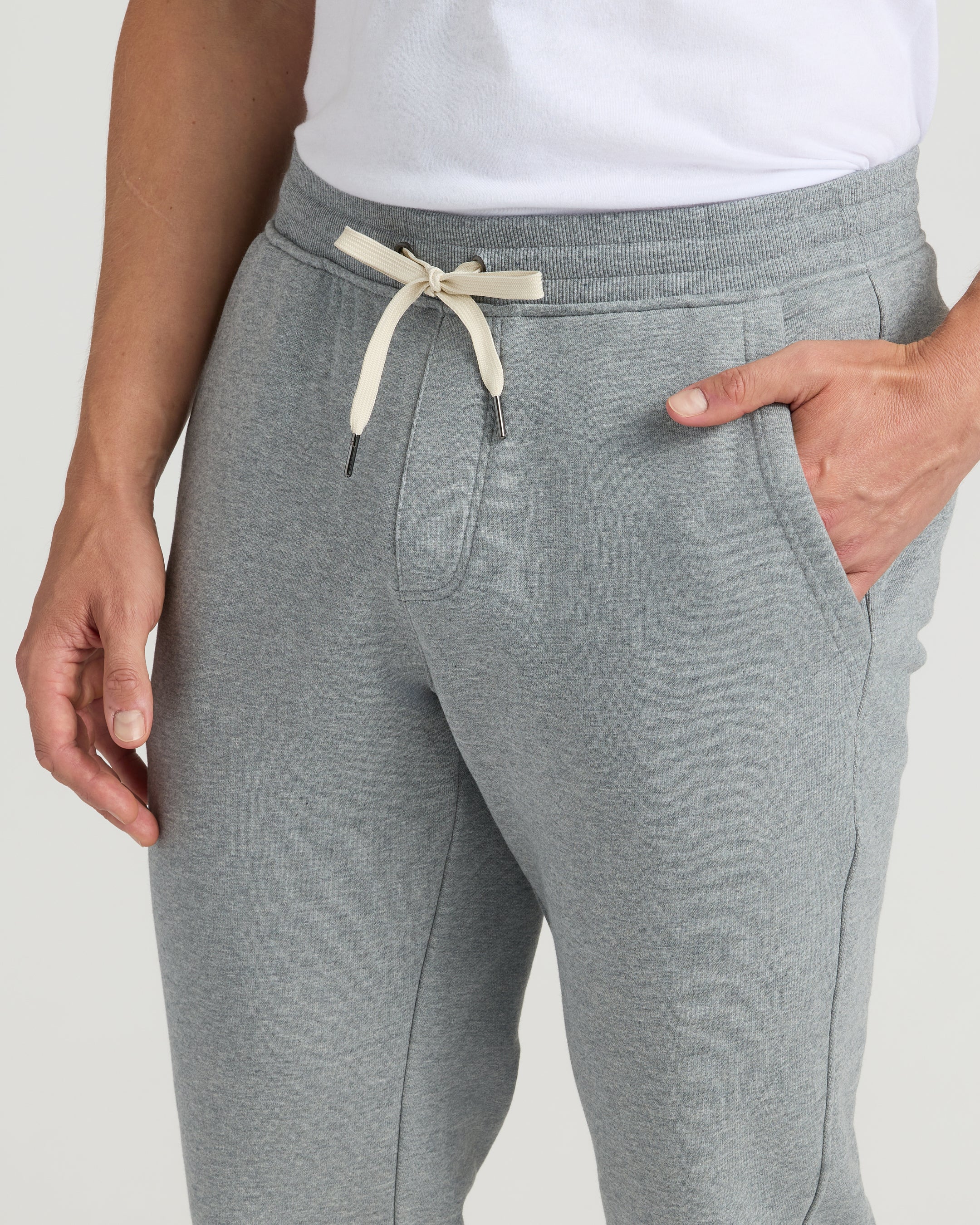 Medium Heather Gray Tall Fleece French Terry Joggers - Image 6