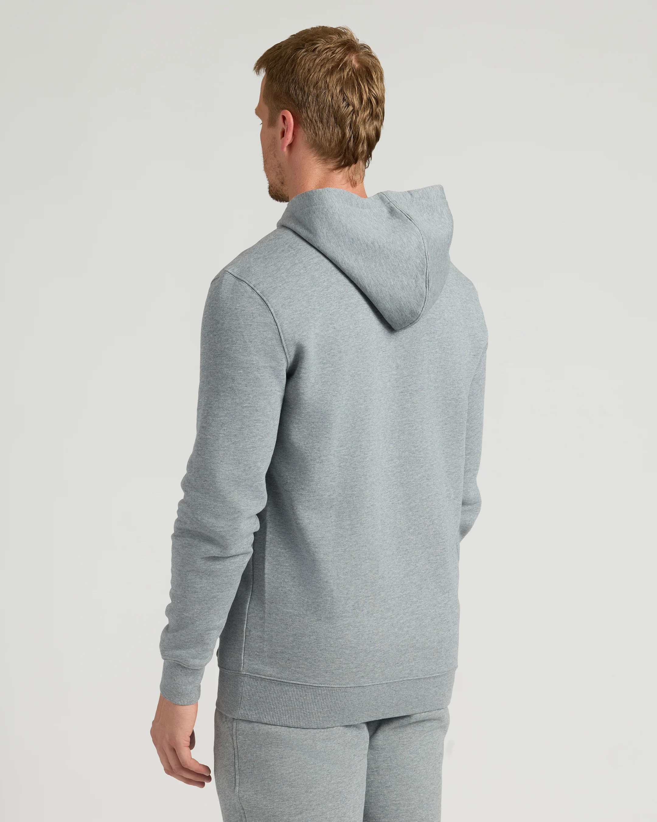 Medium Heather Gray Tall Fleece French Terry Pullover Hoodie - Image 3