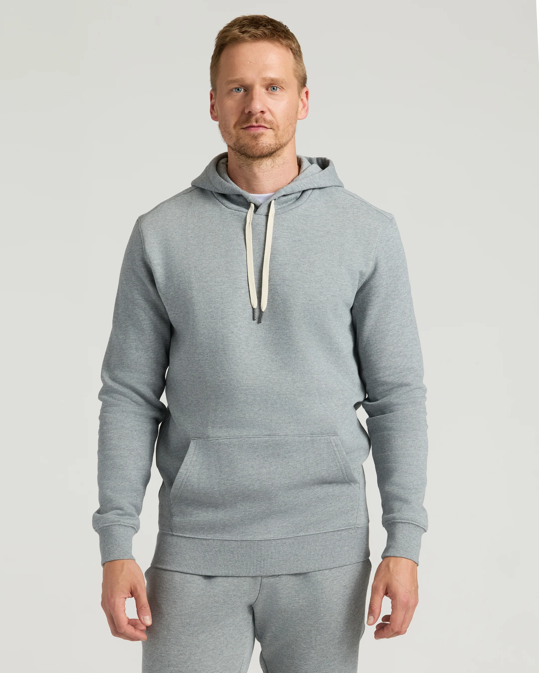 Medium Heather Gray Tall Fleece French Terry Pullover Hoodie - Image 5