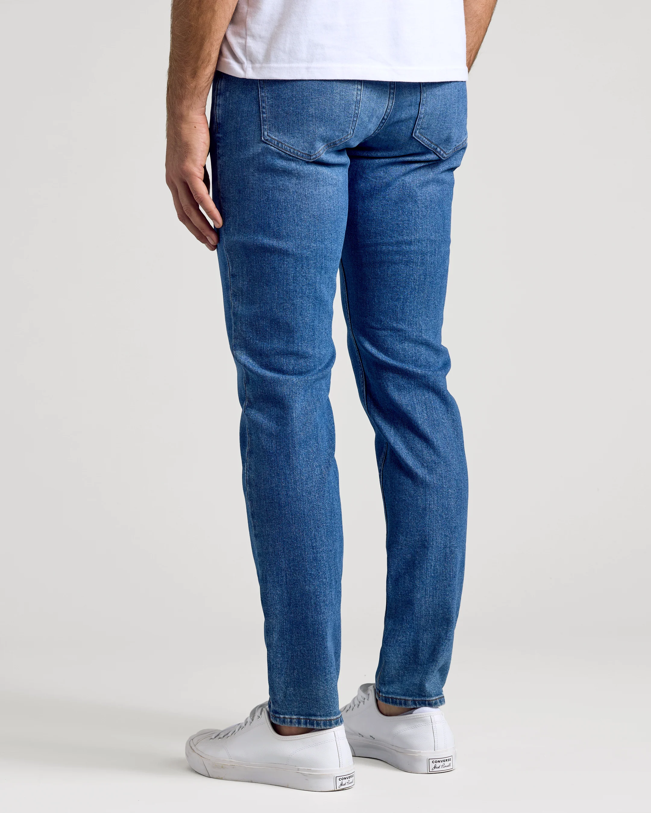 Medium Indigo Wash Slim Authentic Denim Jeans - Image 5