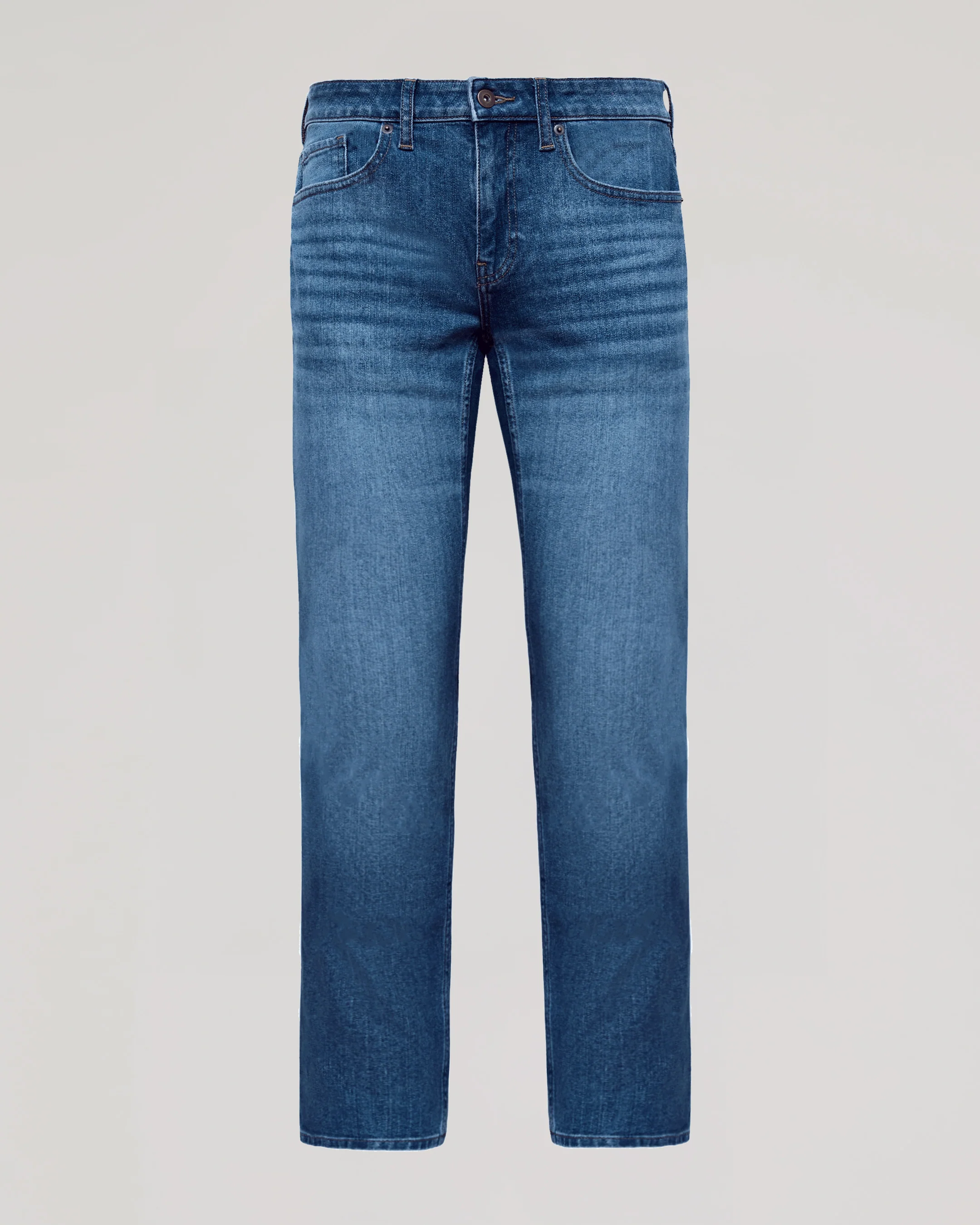 Medium Indigo Wash Straight Authentic Denim Jeans - Image 2