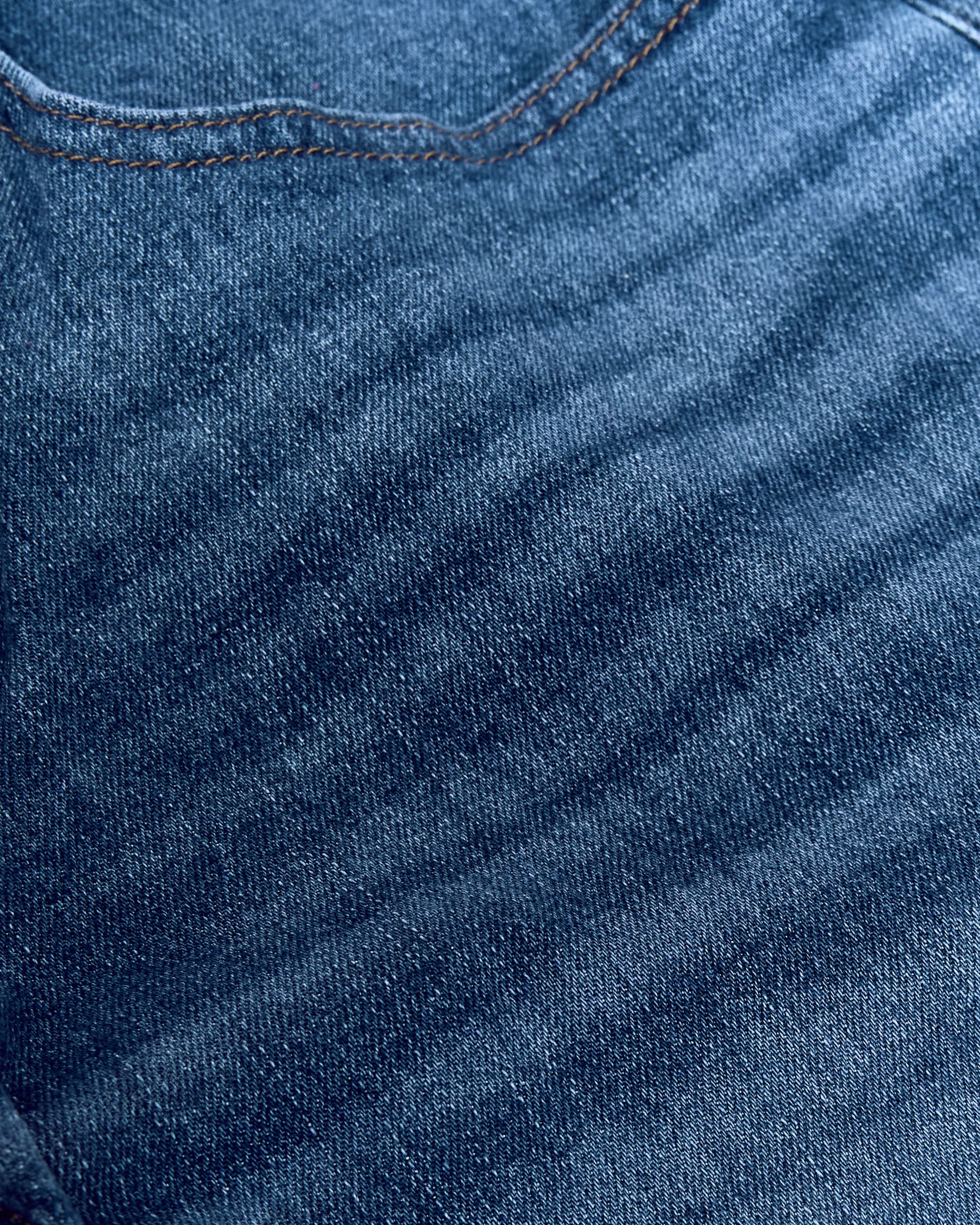 Medium Indigo Wash Straight Authentic Denim Jeans - Image 7