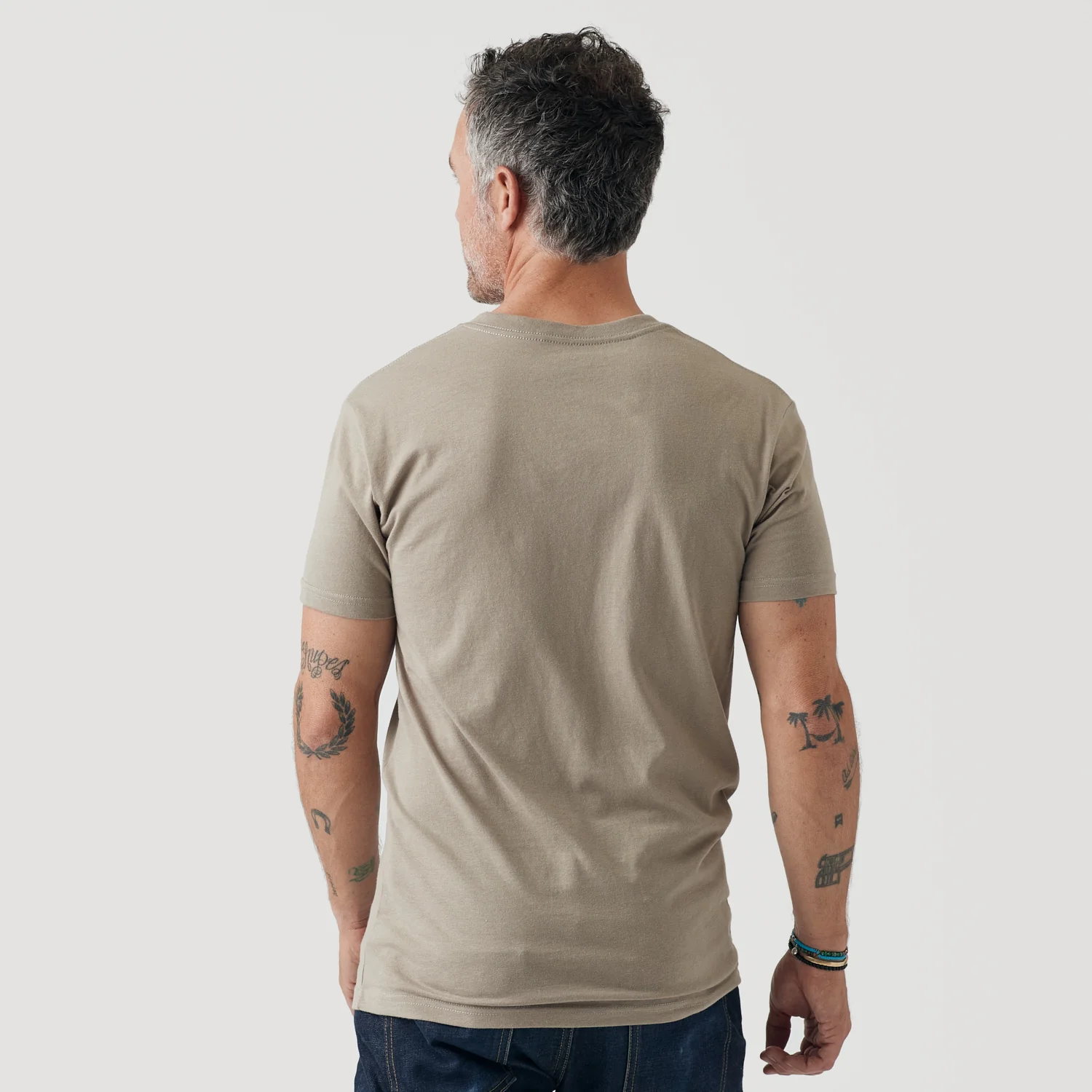 Military Beige Classic V-Neck - Image 3