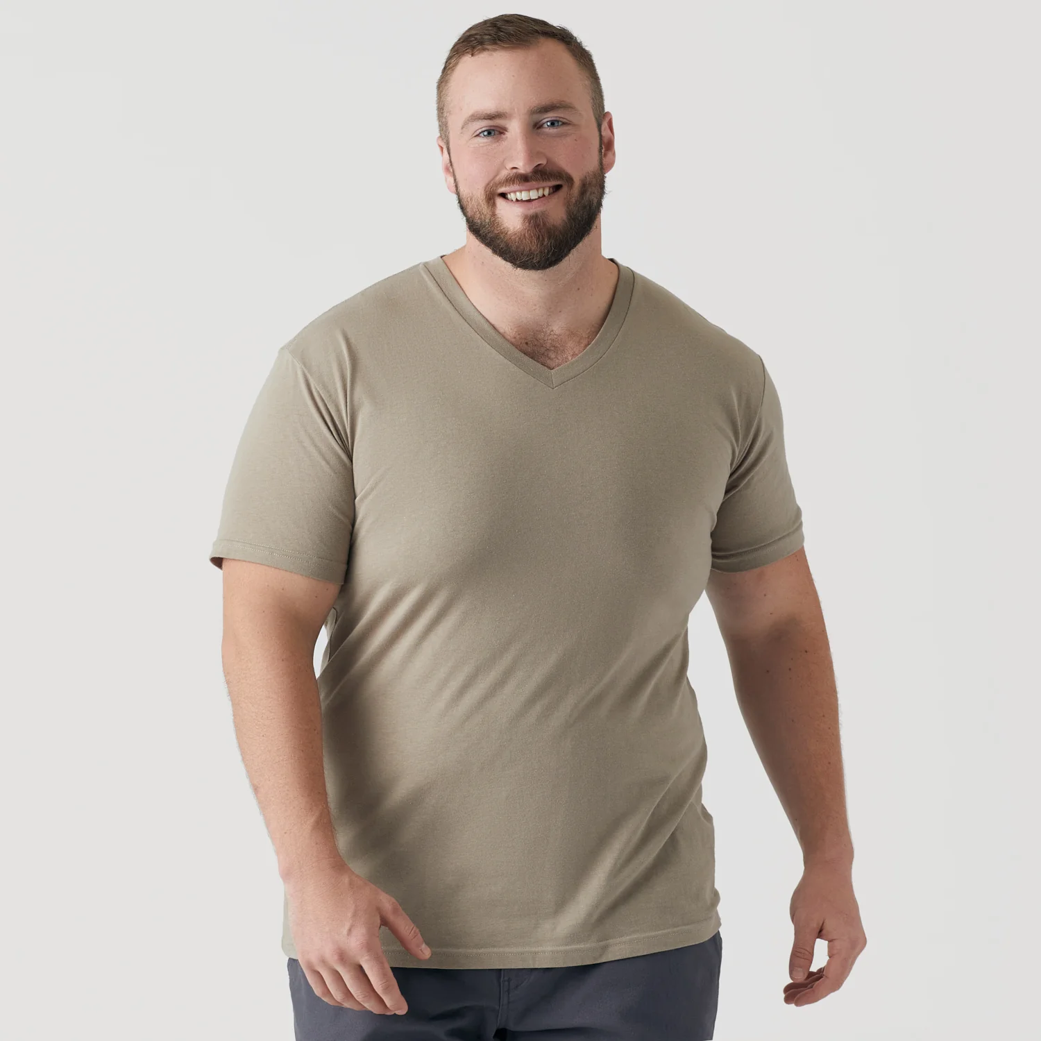 Military Beige Classic V-Neck - Image 5