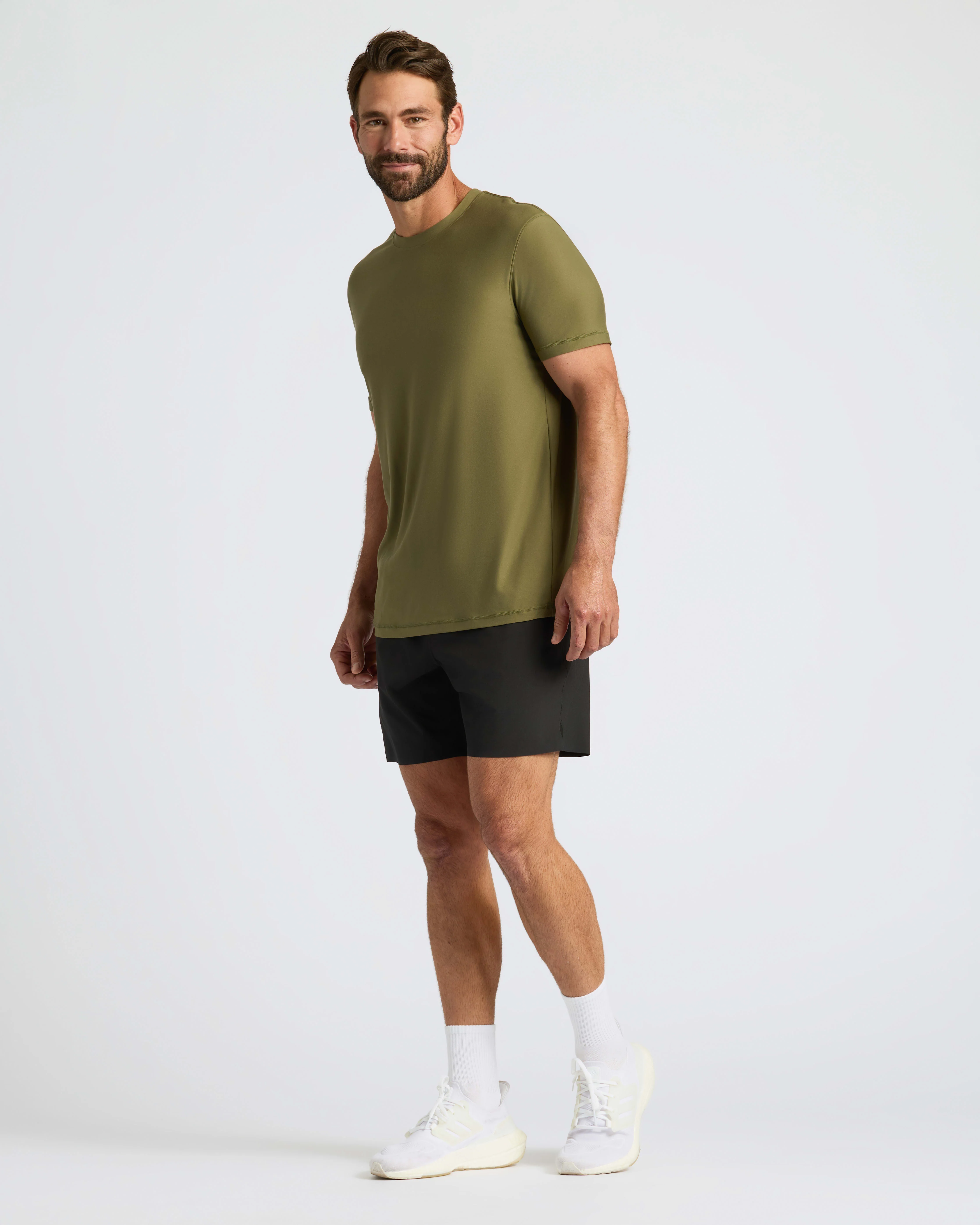 Military Green Active Crew Neck Tee - Image 3