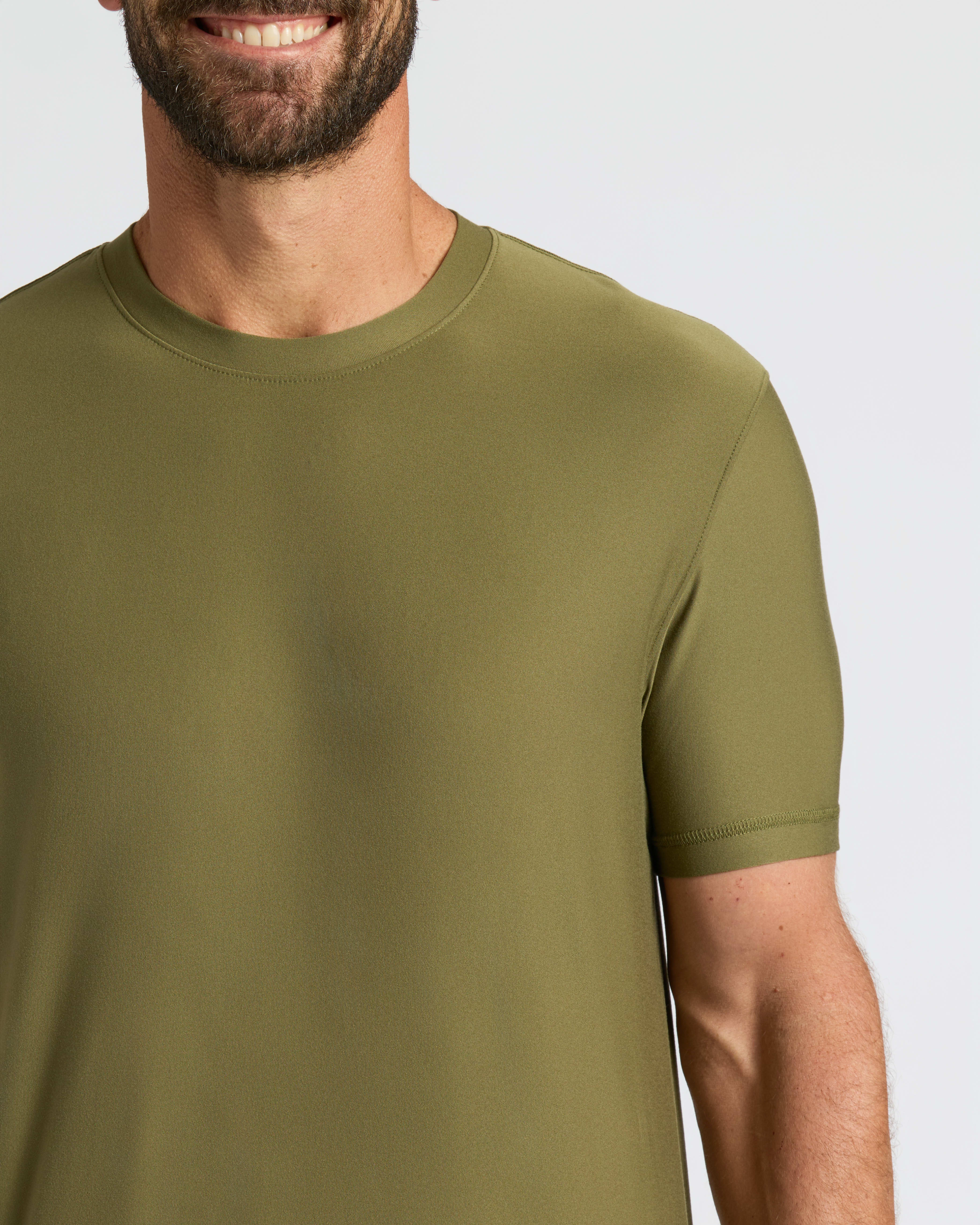 Military Green Active Crew Neck Tee - Image 5