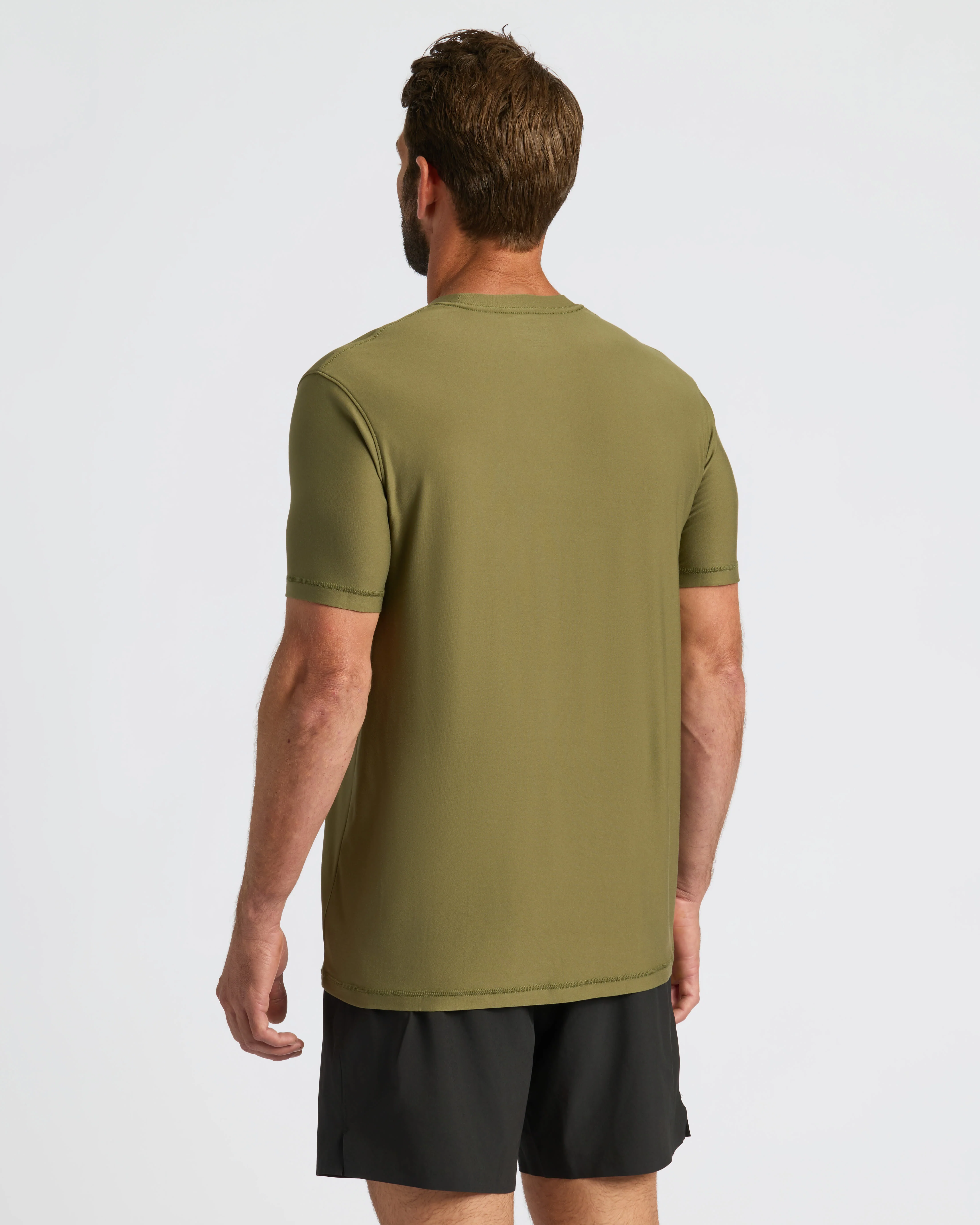 Military Green Active Crew Neck Tee - Image 7