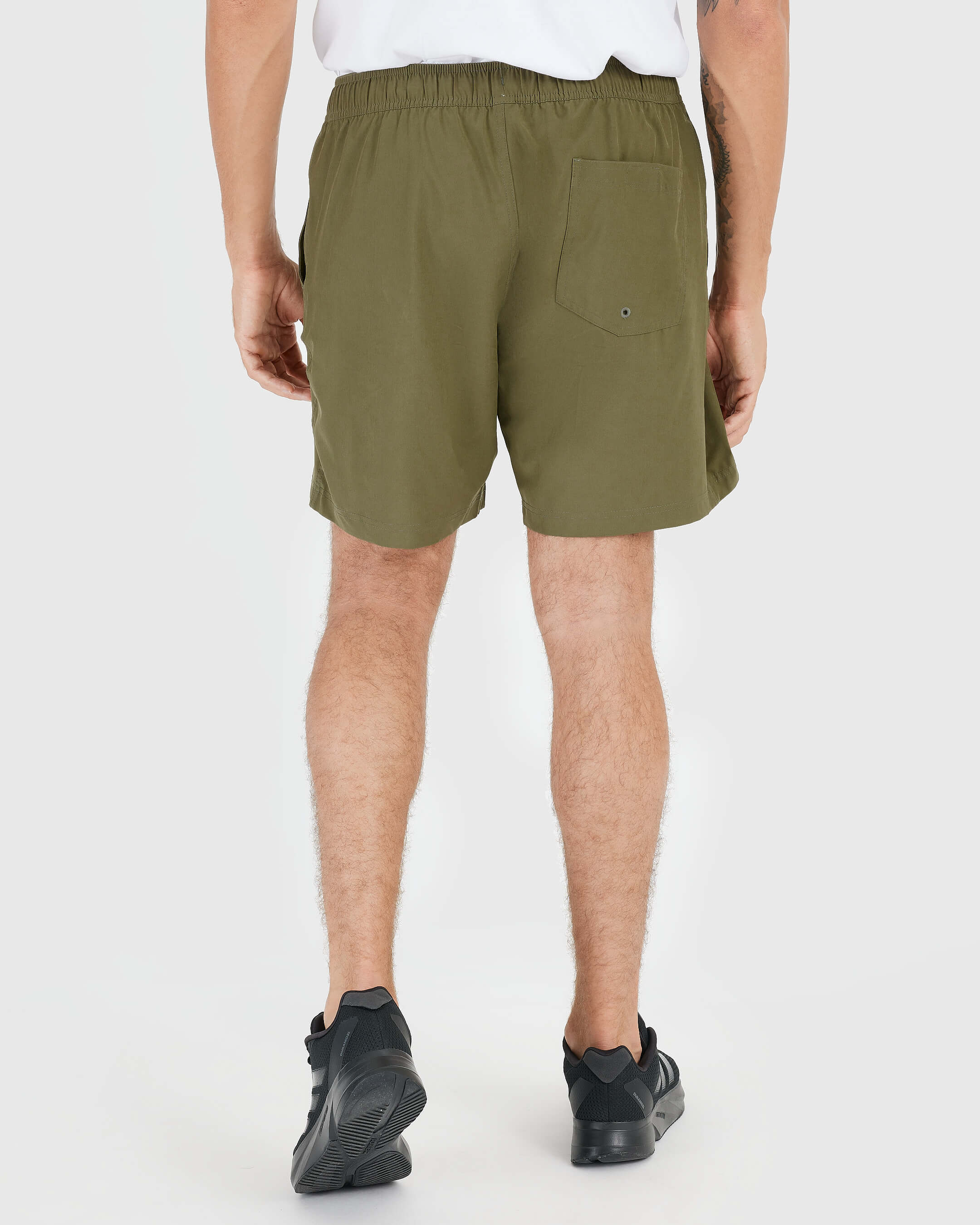 Military Green Active Quick Dry Shorts with Liner - Image 3