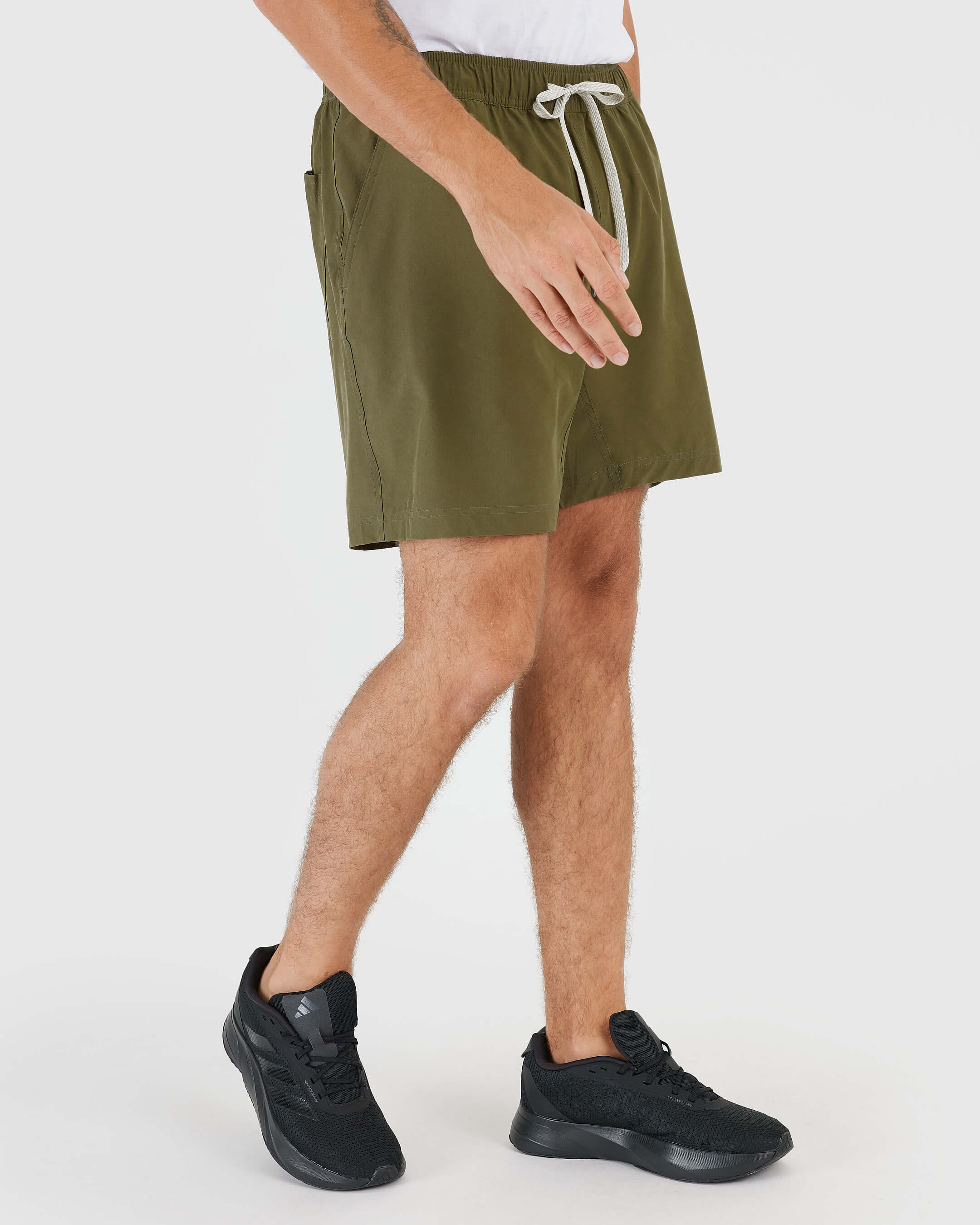 Military Green Active Quick Dry Shorts with Liner - Image 7