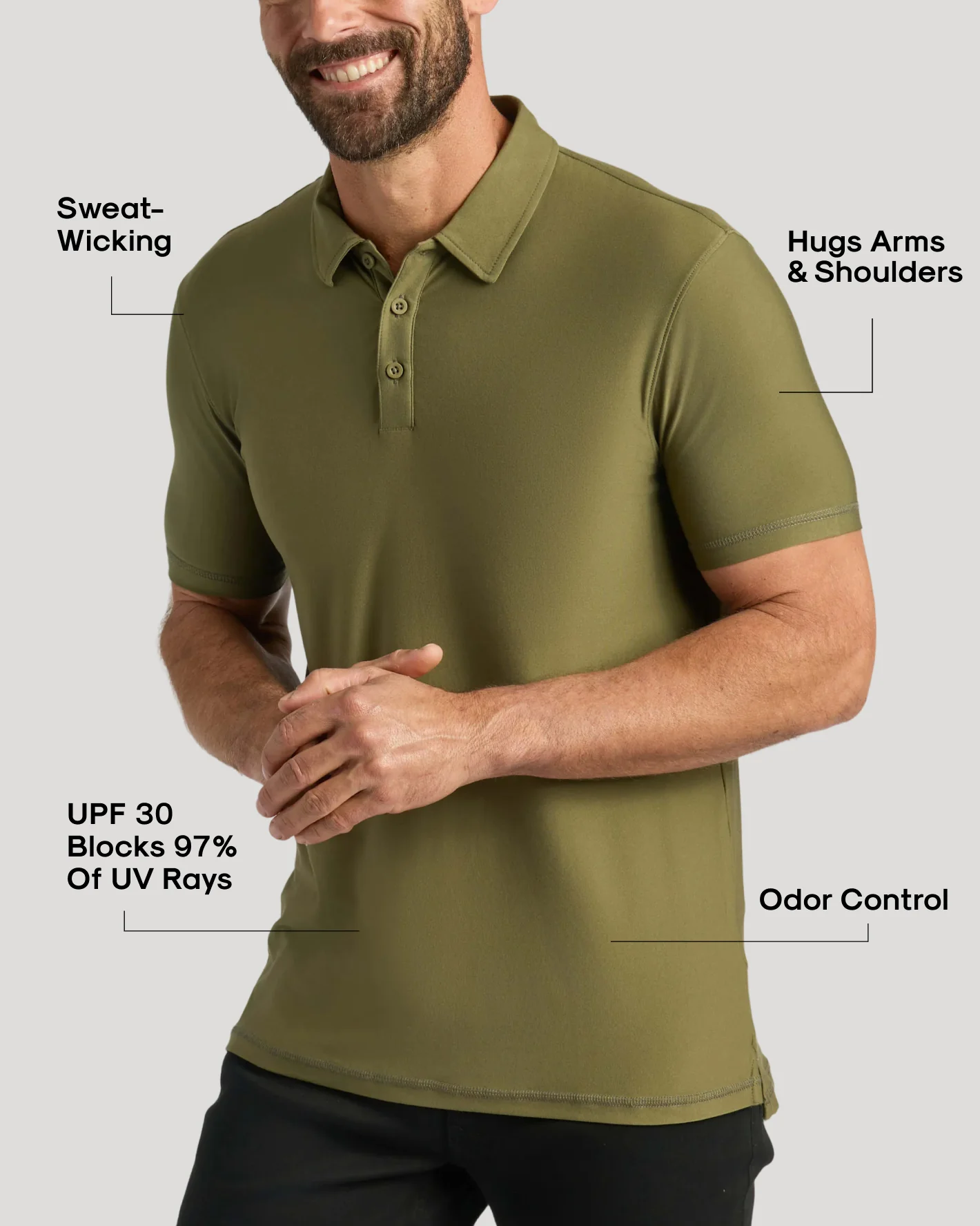 Military Green Active Polo 2.0 - Image 3