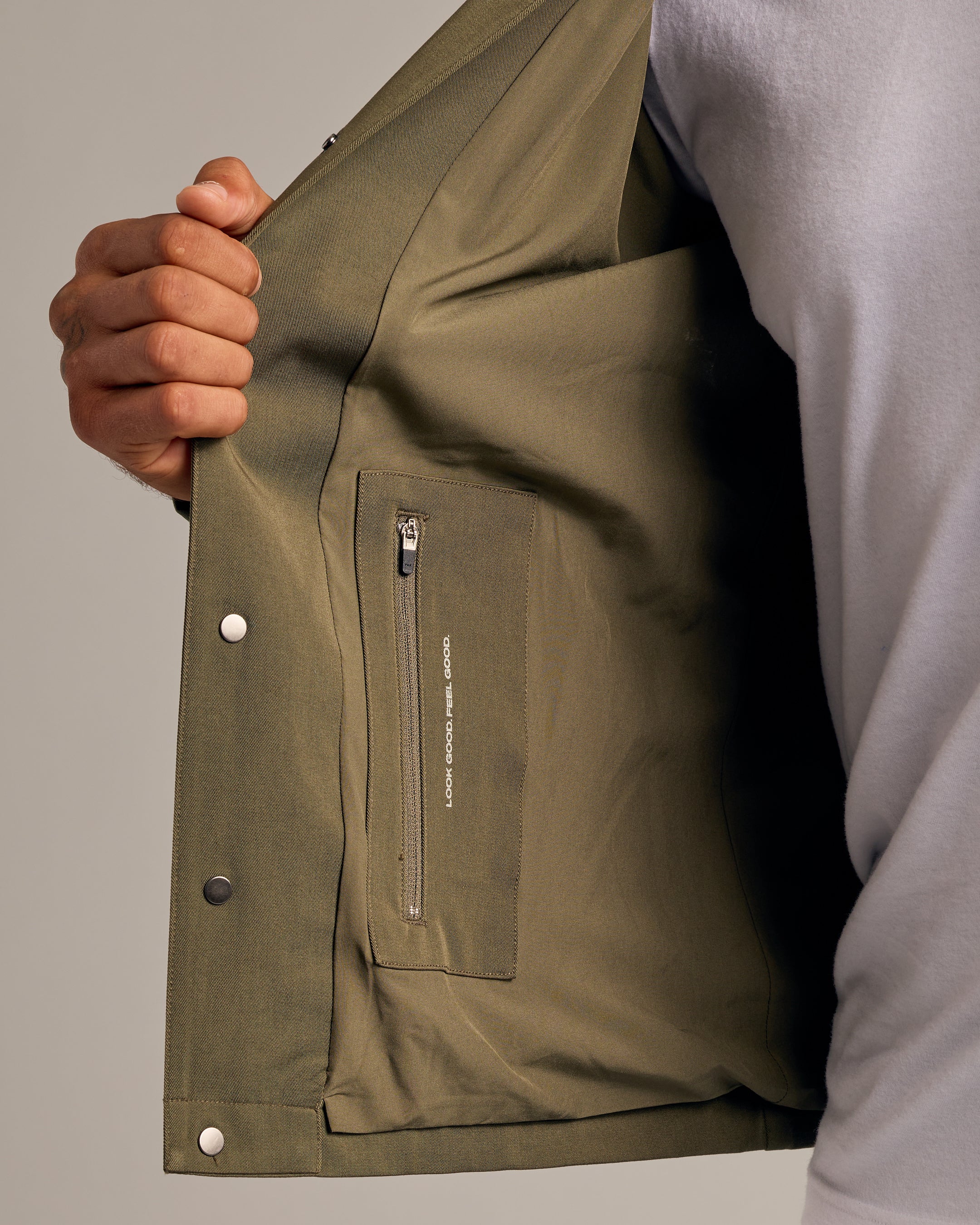 Military Green Coaches Jacket - Image 4