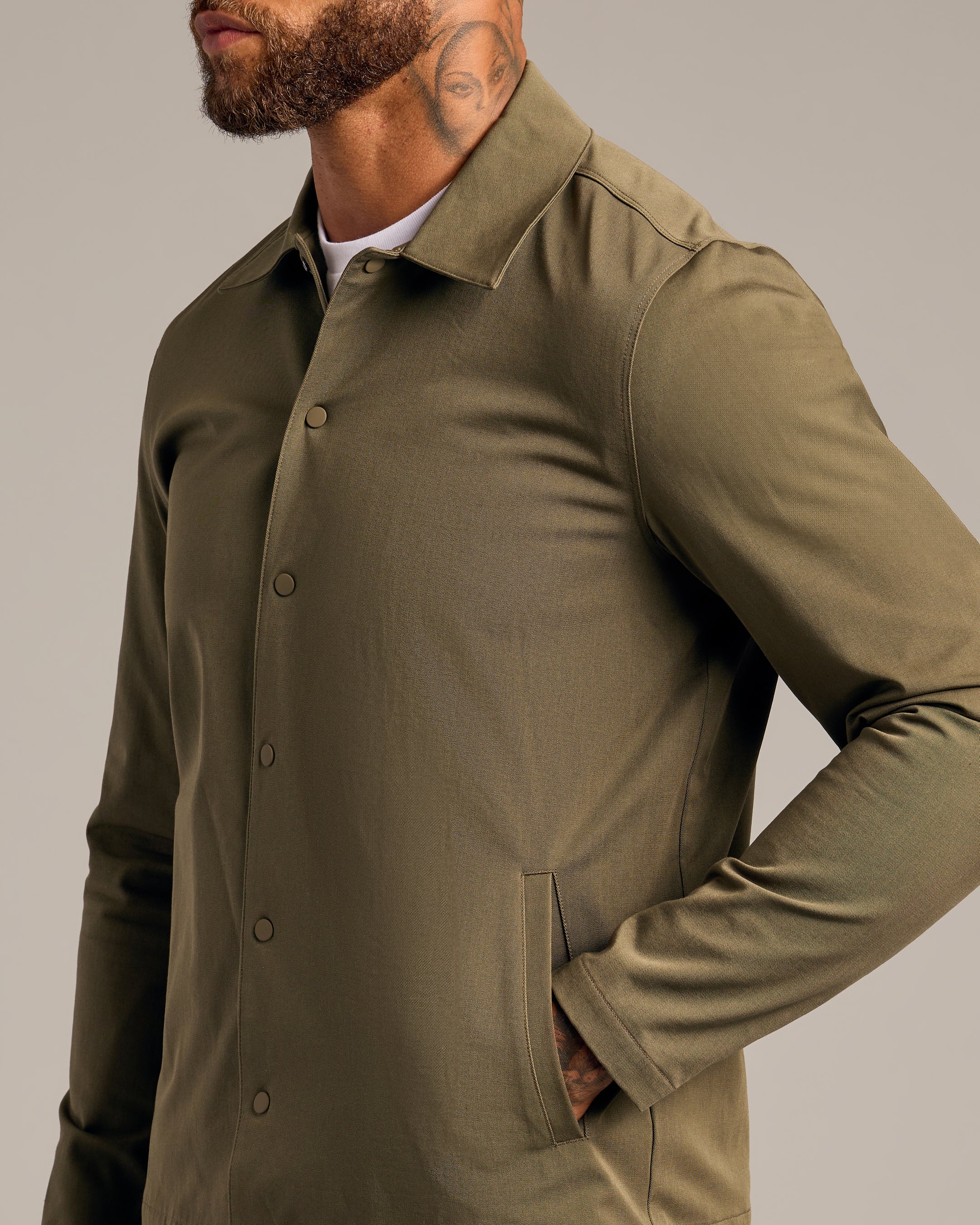 Military Green Coaches Jacket - Image 5