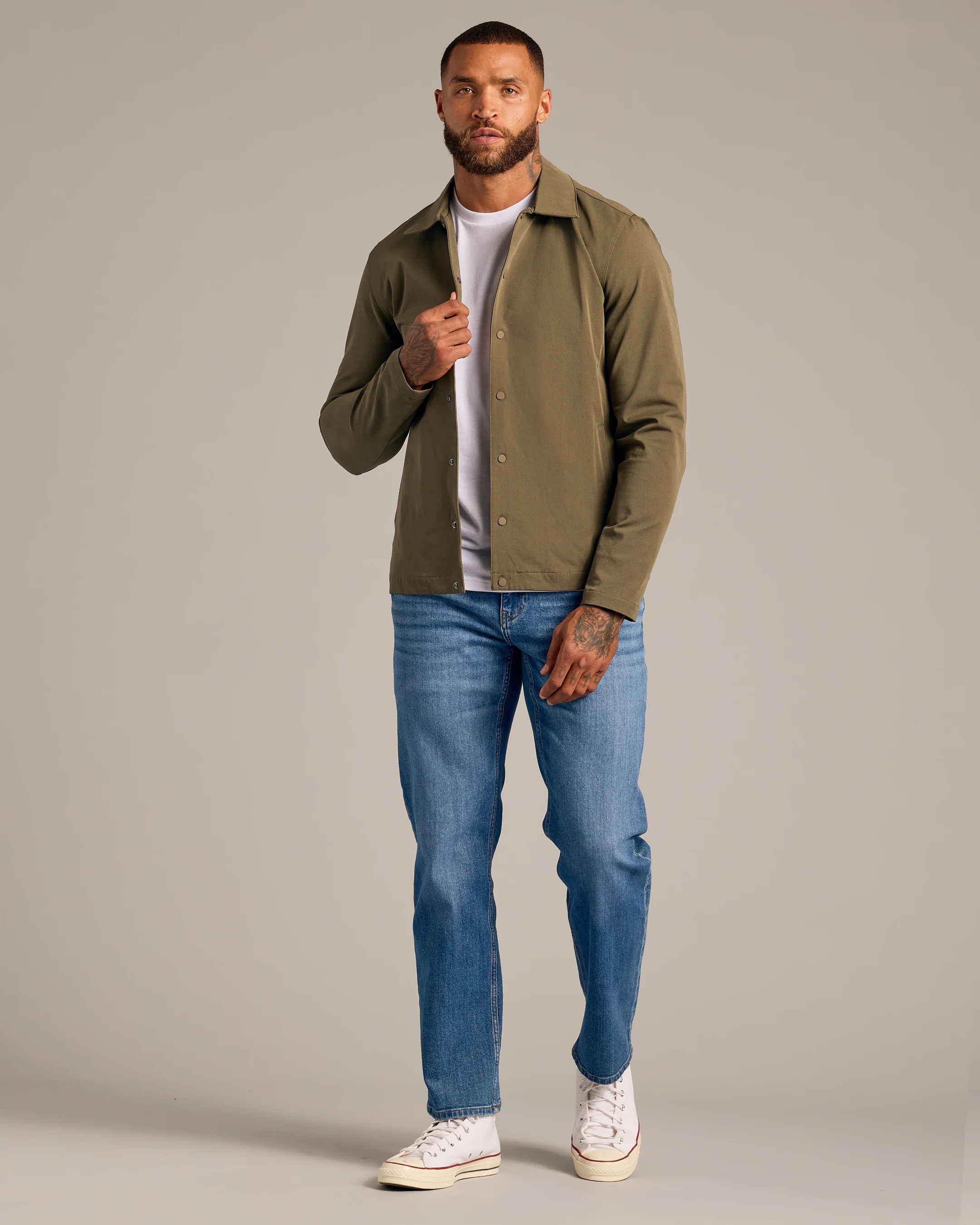 Military Green Coaches Jacket - Image 7