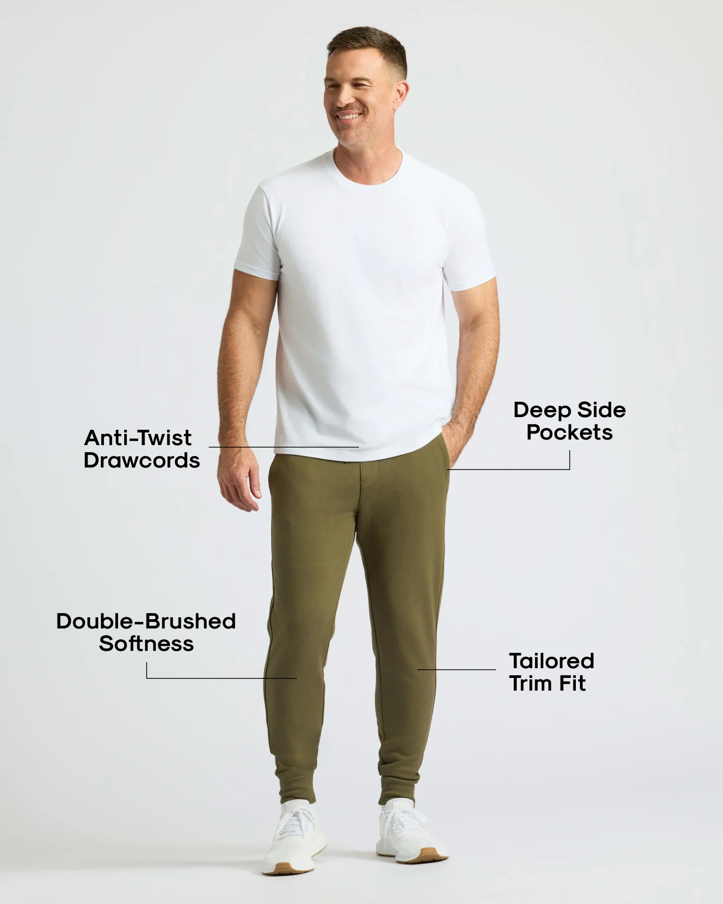 Military Green Fleece French Terry Joggers - Image 3