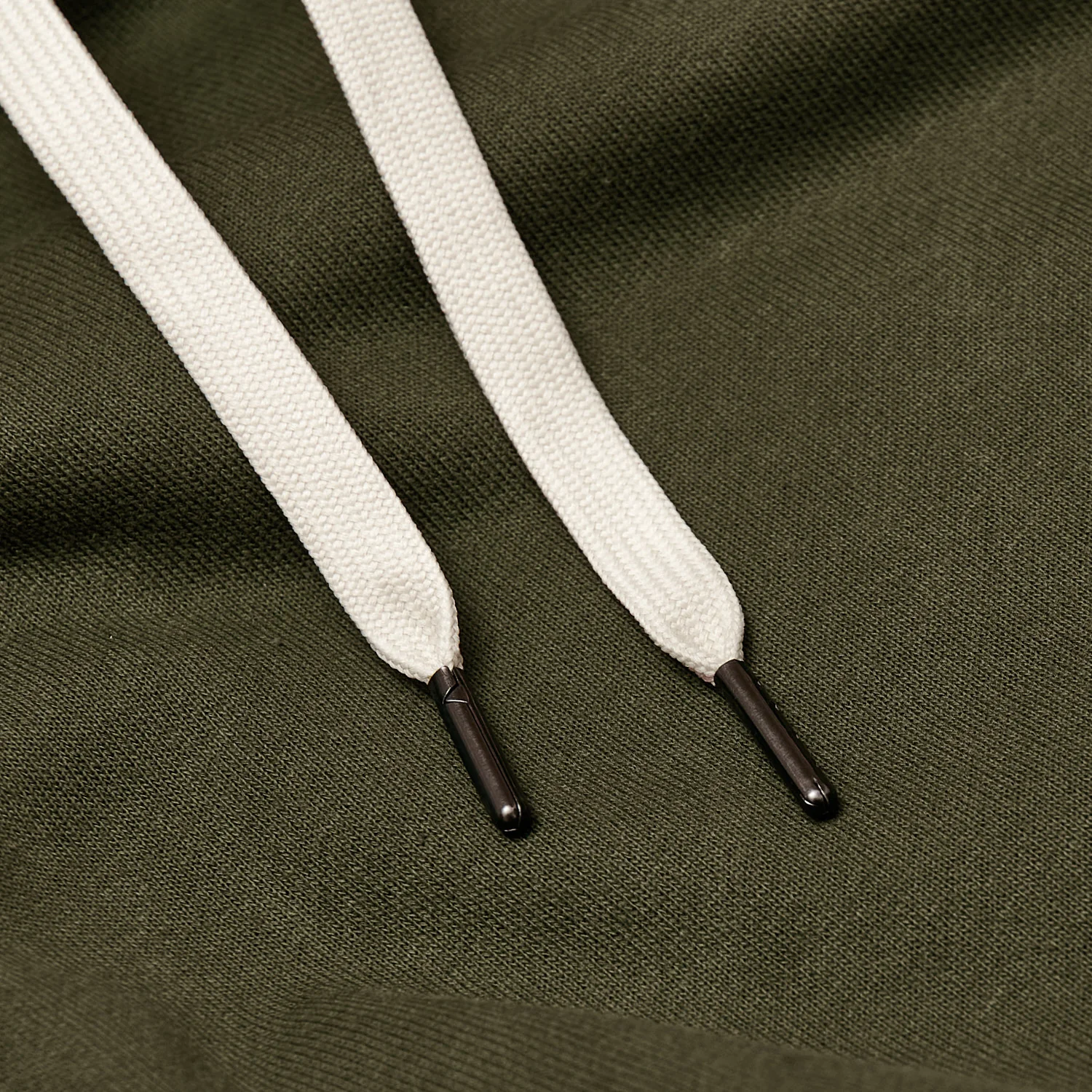 Military Green Fleece French Terry Pullover Hoodie - Image 8