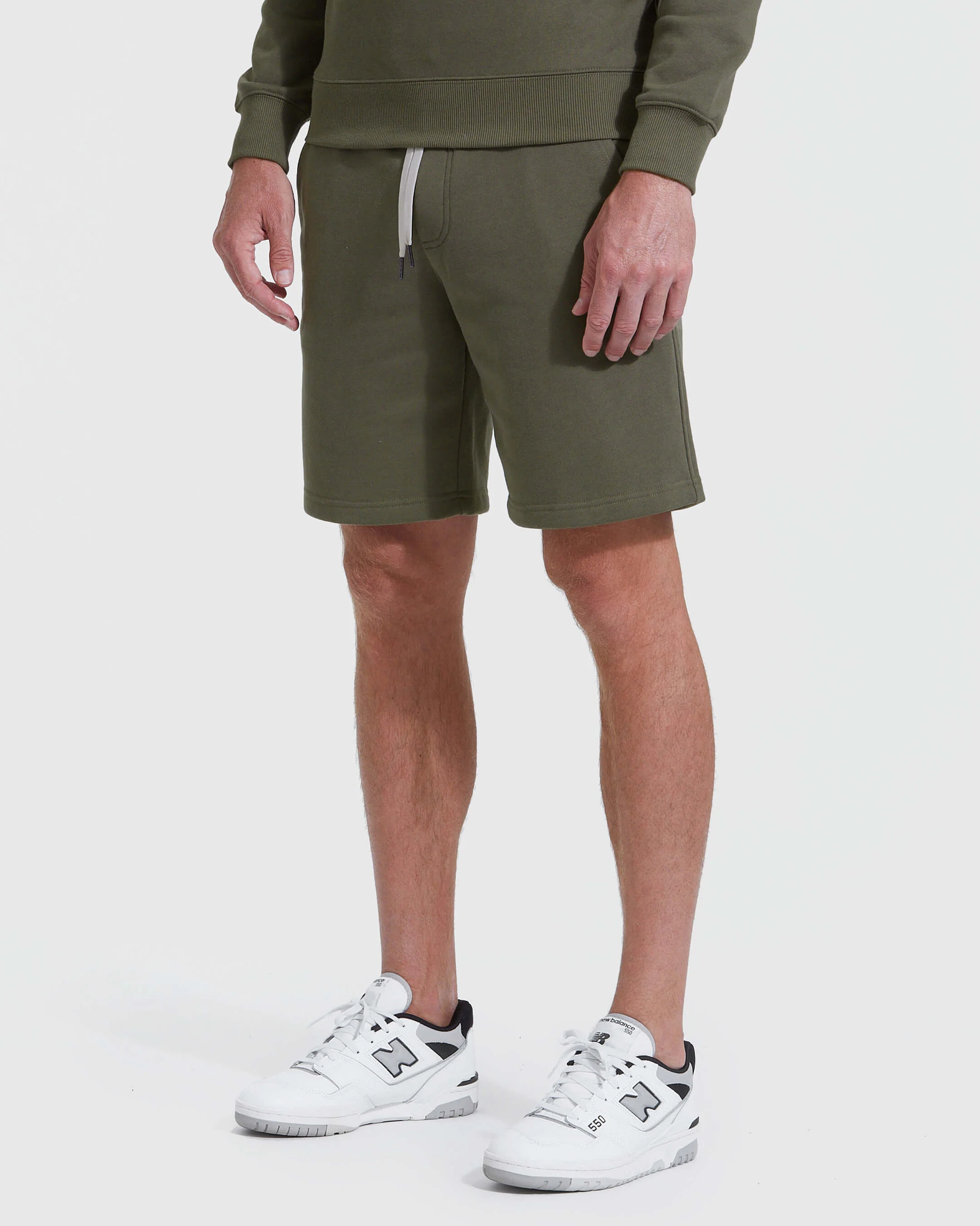 Military Green Fleeced French Terry Short - Image 3