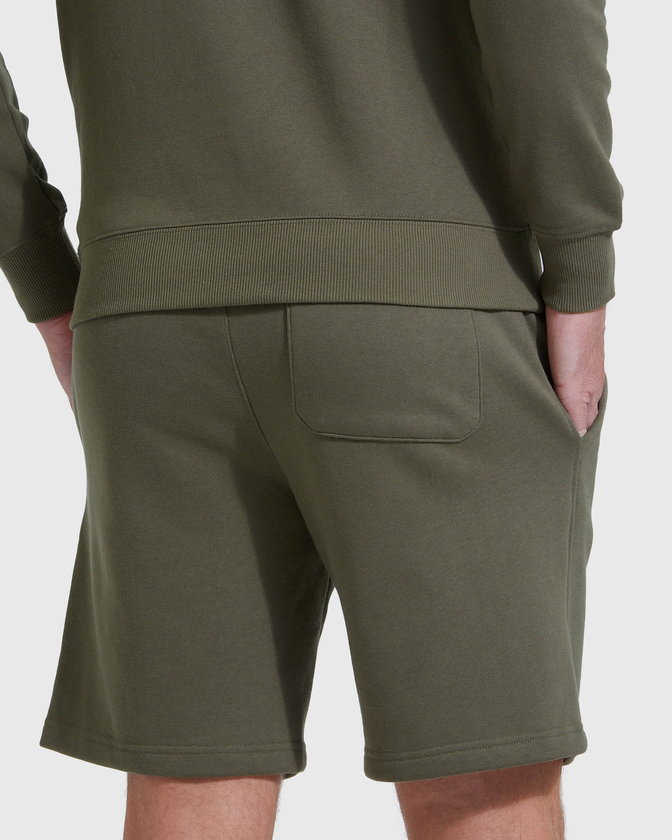 Military Green Fleeced French Terry Short - Image 6