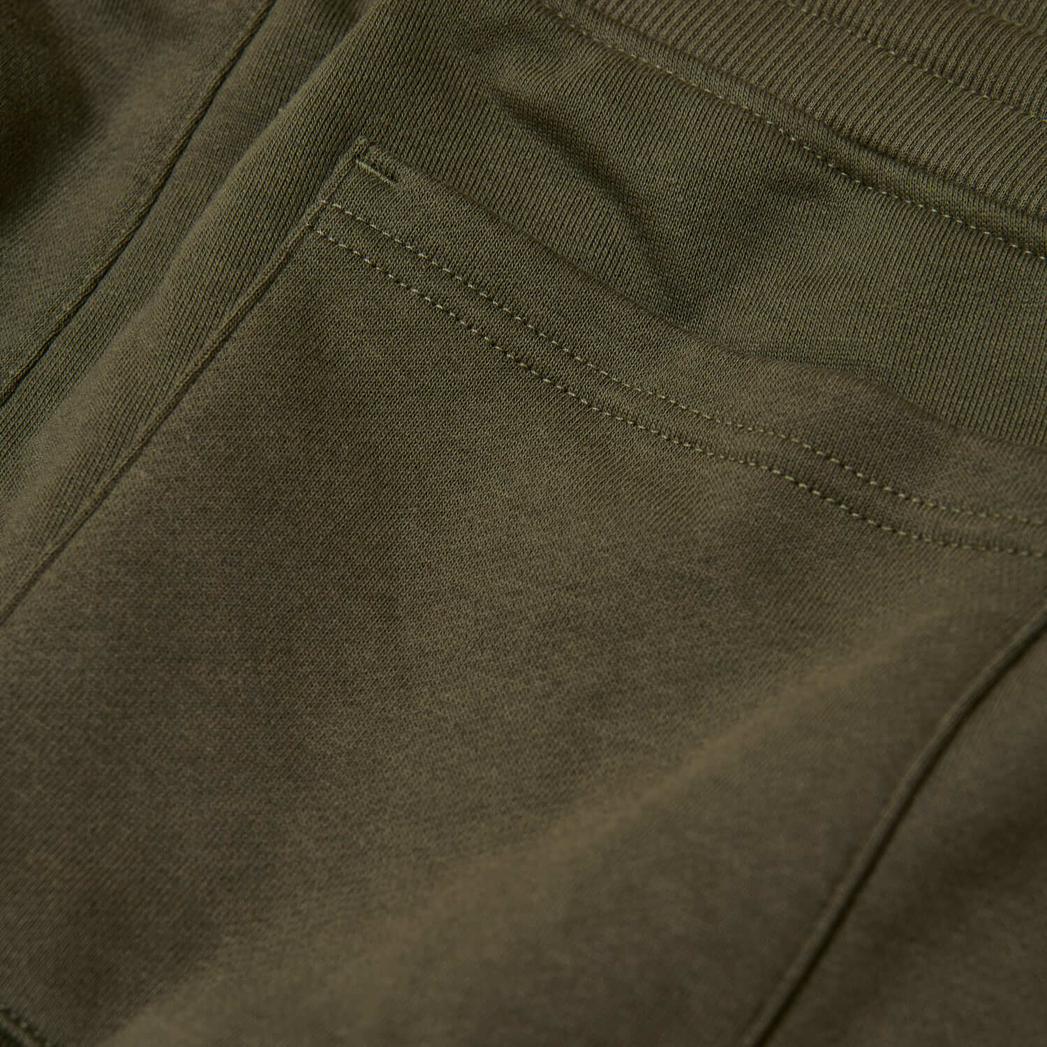 Military Green Fleeced French Terry Short - Image 9