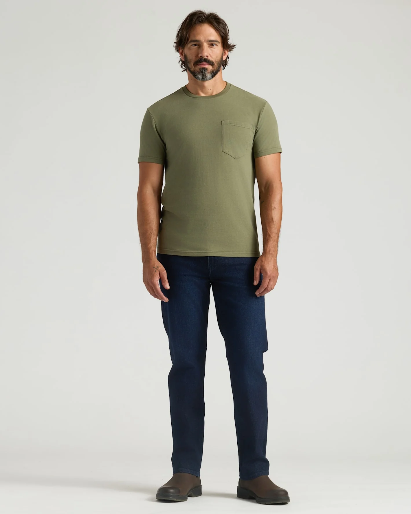 Military Green Heavyweight Pocket Crew - Image 4