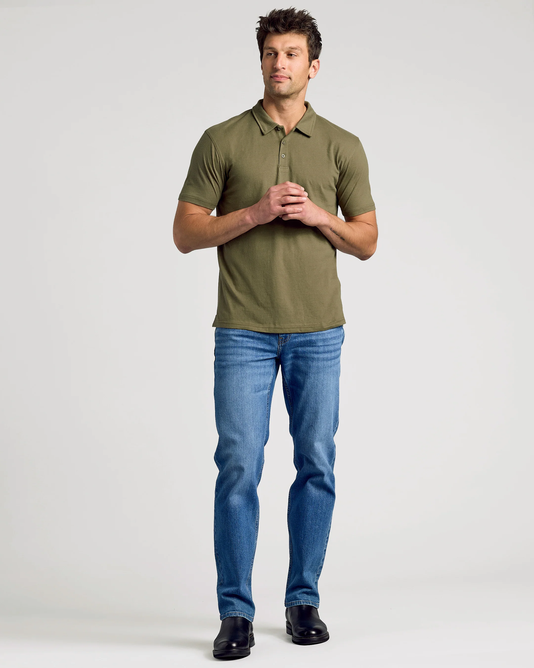 Military Green Classic Polo - Image 7