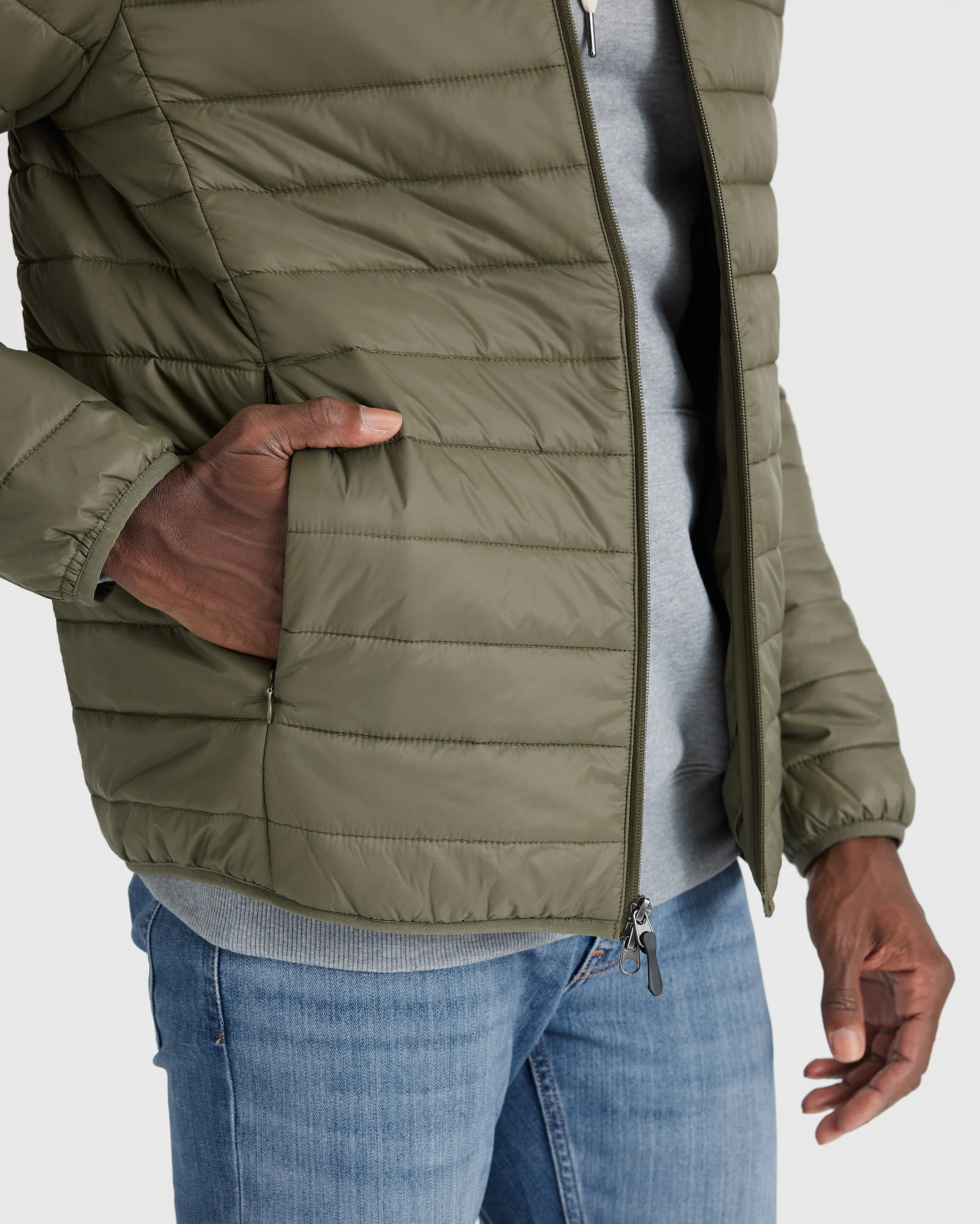 Military Green Puffer Jacket - Image 5