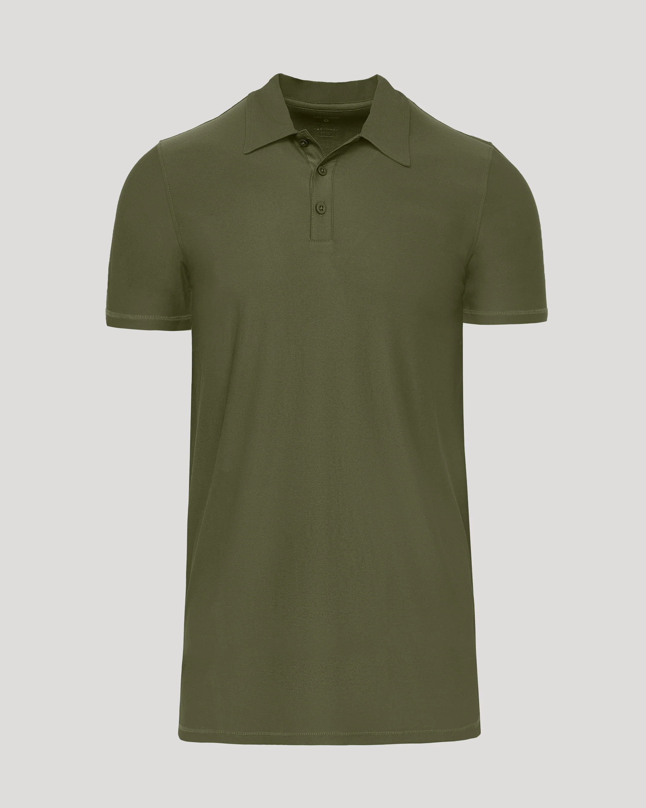 Military Green Short Sleeve Tall Active Polo - Image 2