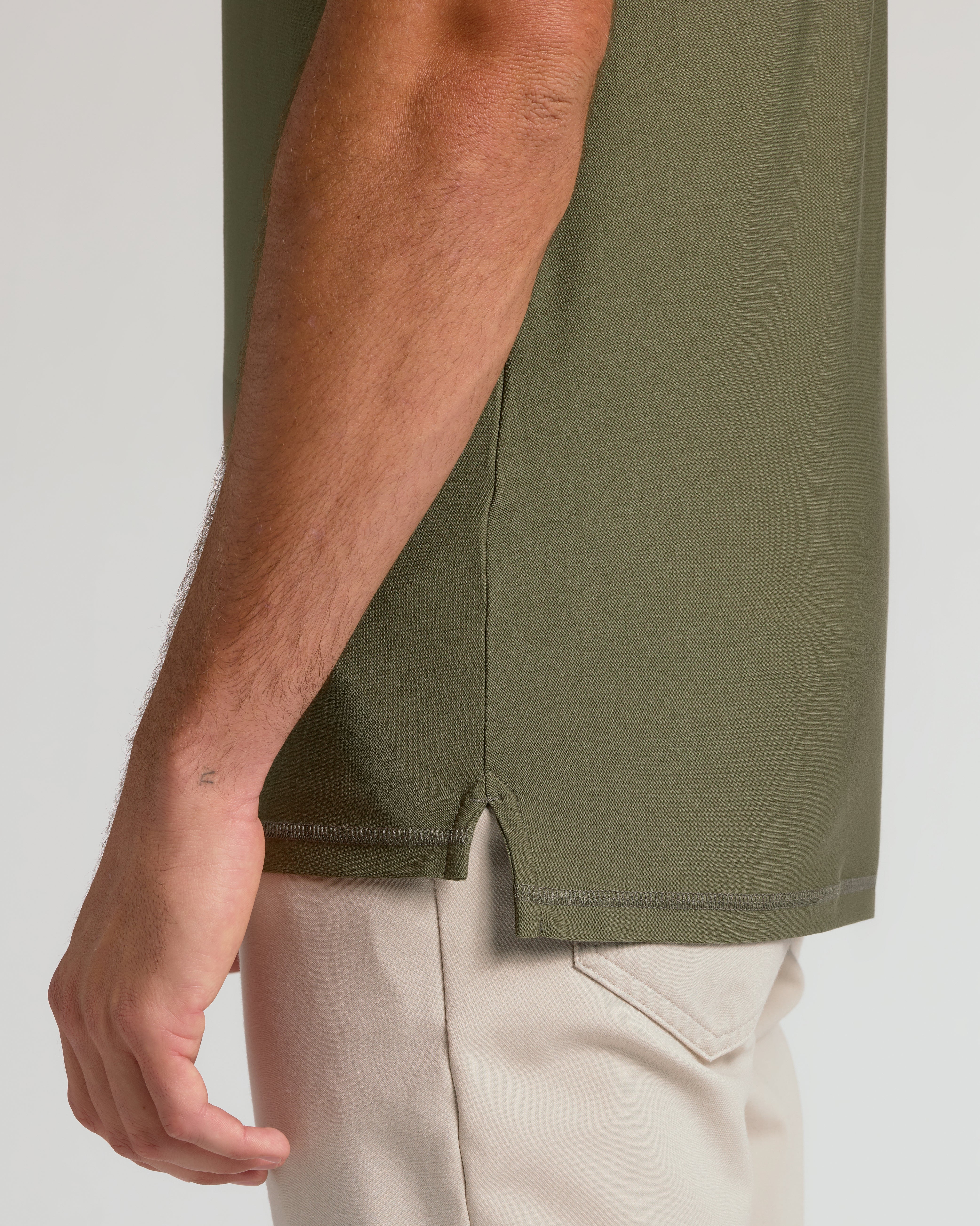 Military Green Short Sleeve Tall Active Polo - Image 5