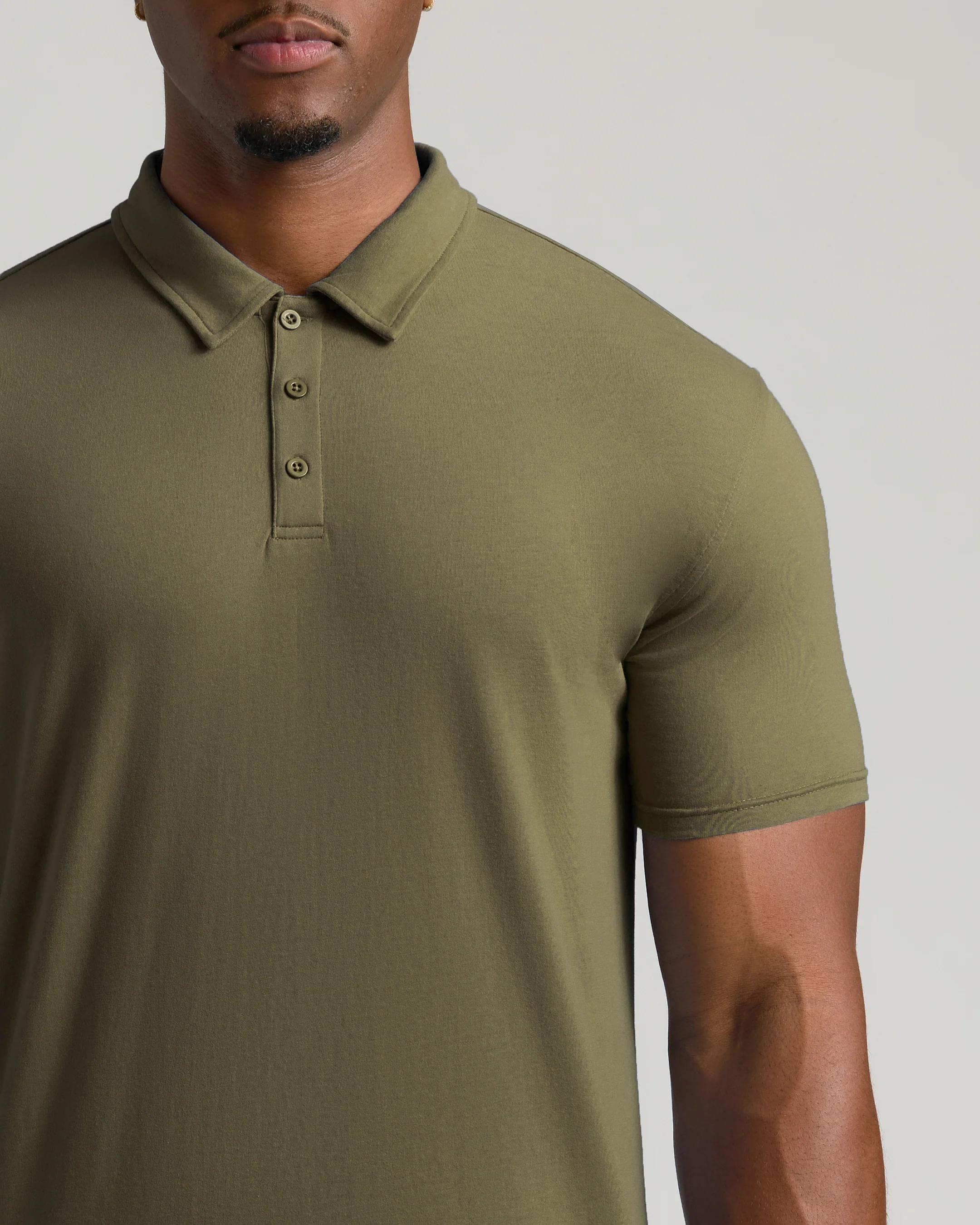 Military Green Short Sleeve Tall Polo - Image 4