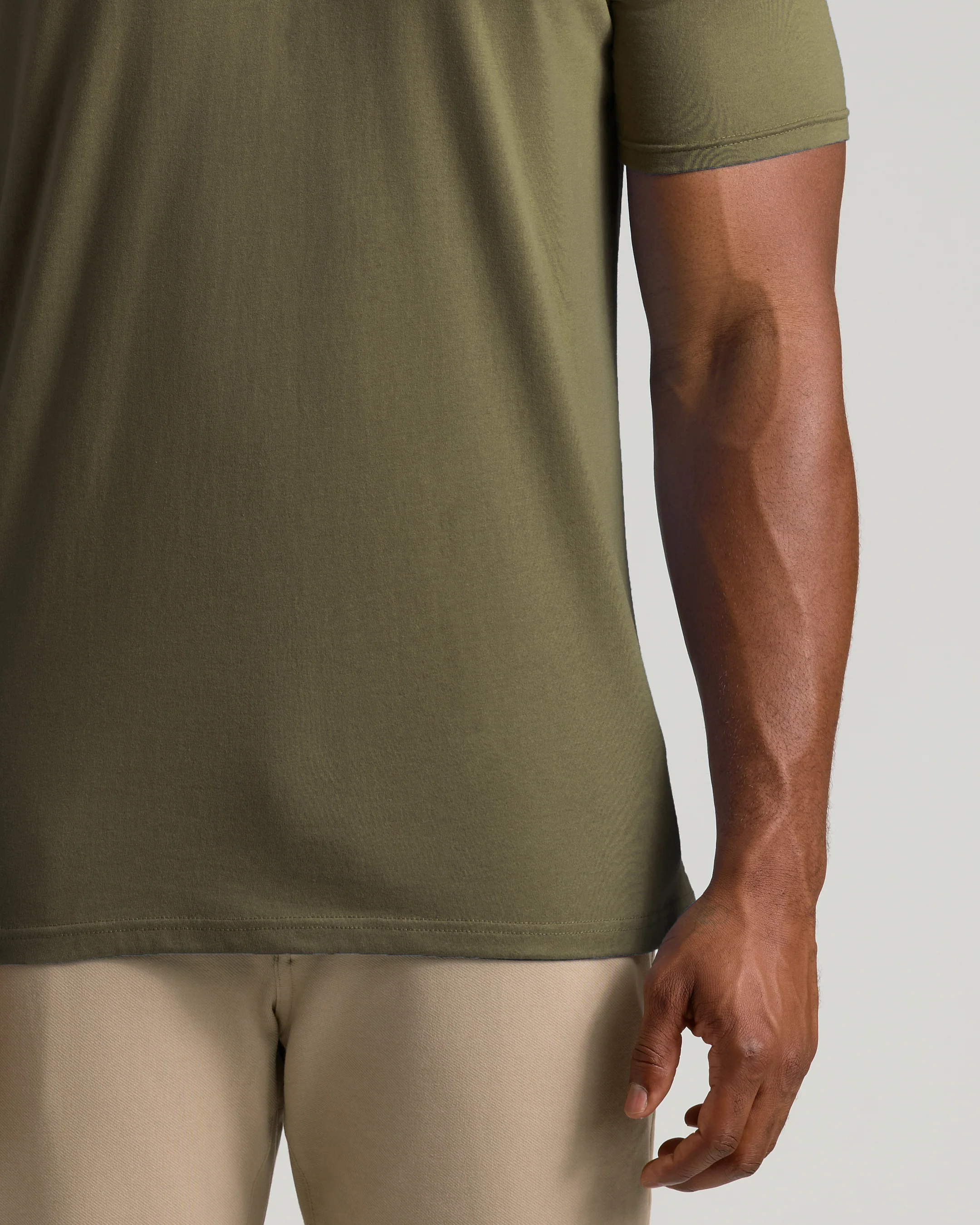 Military Green Short Sleeve Tall Polo - Image 5